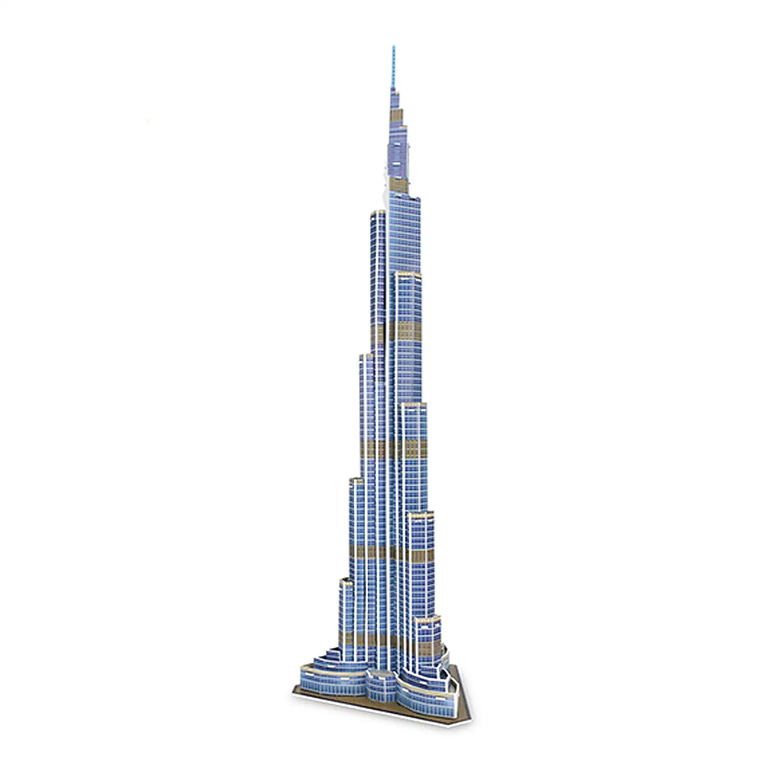 Puzle 3D de cartón del Burj Khalifa en Dubai. 71 piezas.