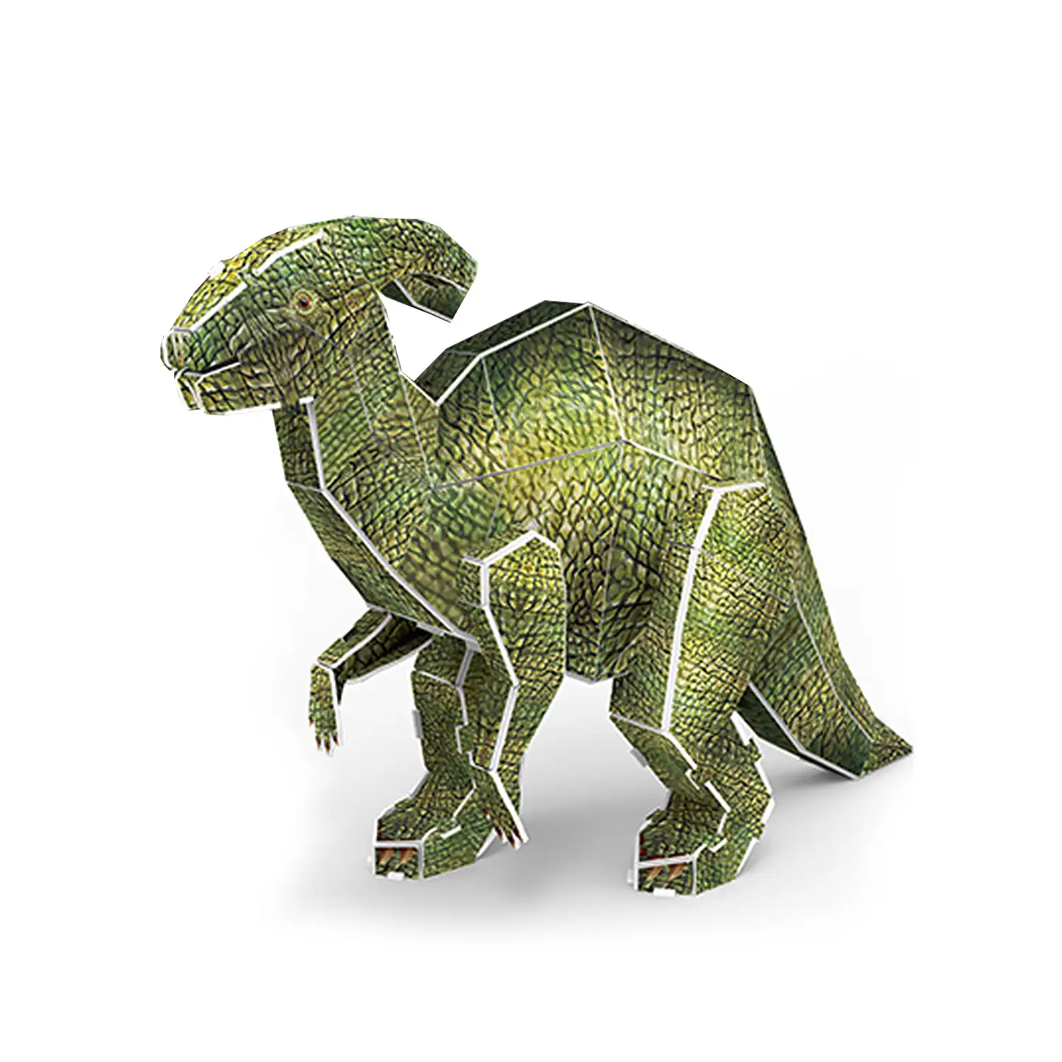 Puzle 3D de cartón del dinosaurio Parasaurolophus. 34 piezas.