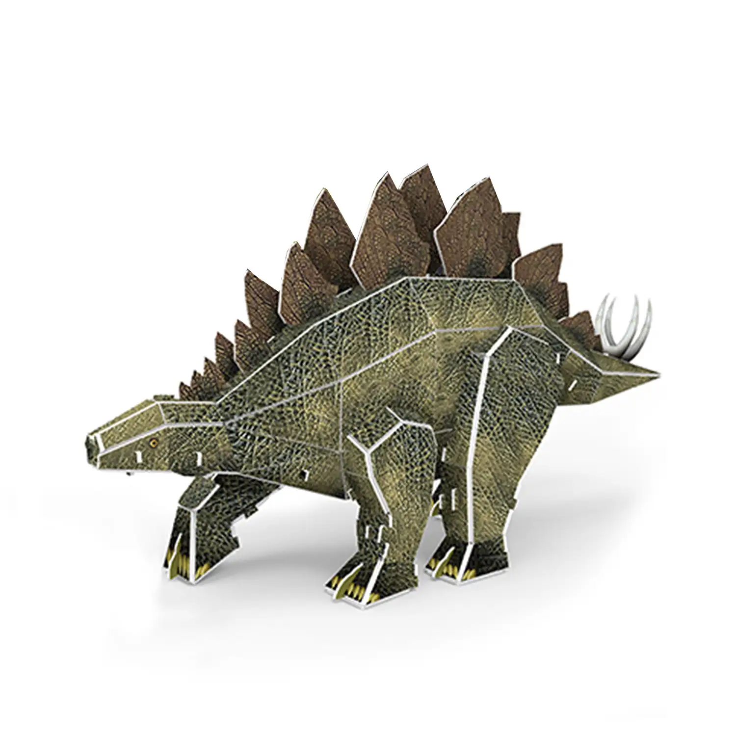 Puzle 3D de cartón del dinosaurio Stegosaurus. 49 piezas