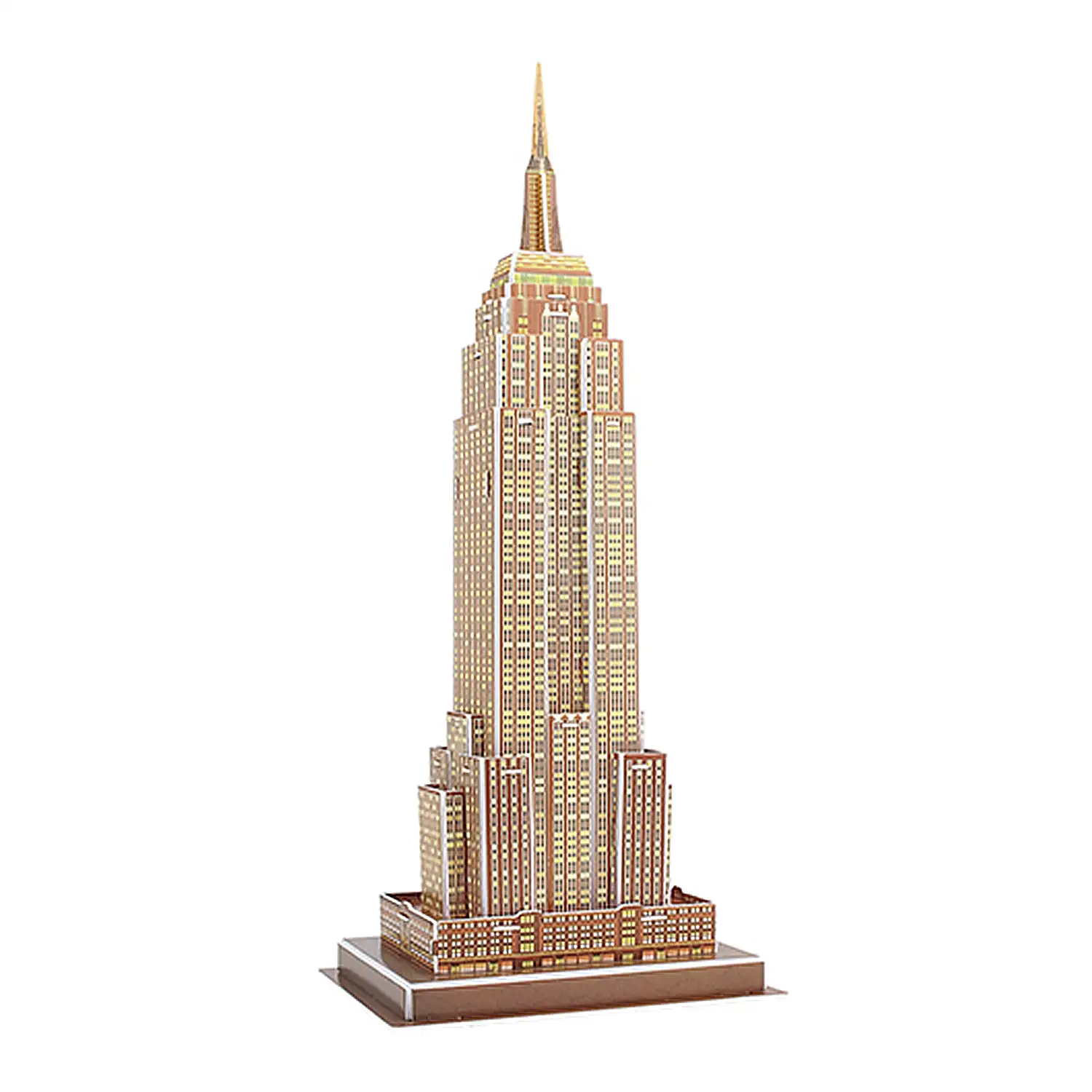 Puzle 3D de cartón del Empire State Building en Nueva York. 37 piezas.