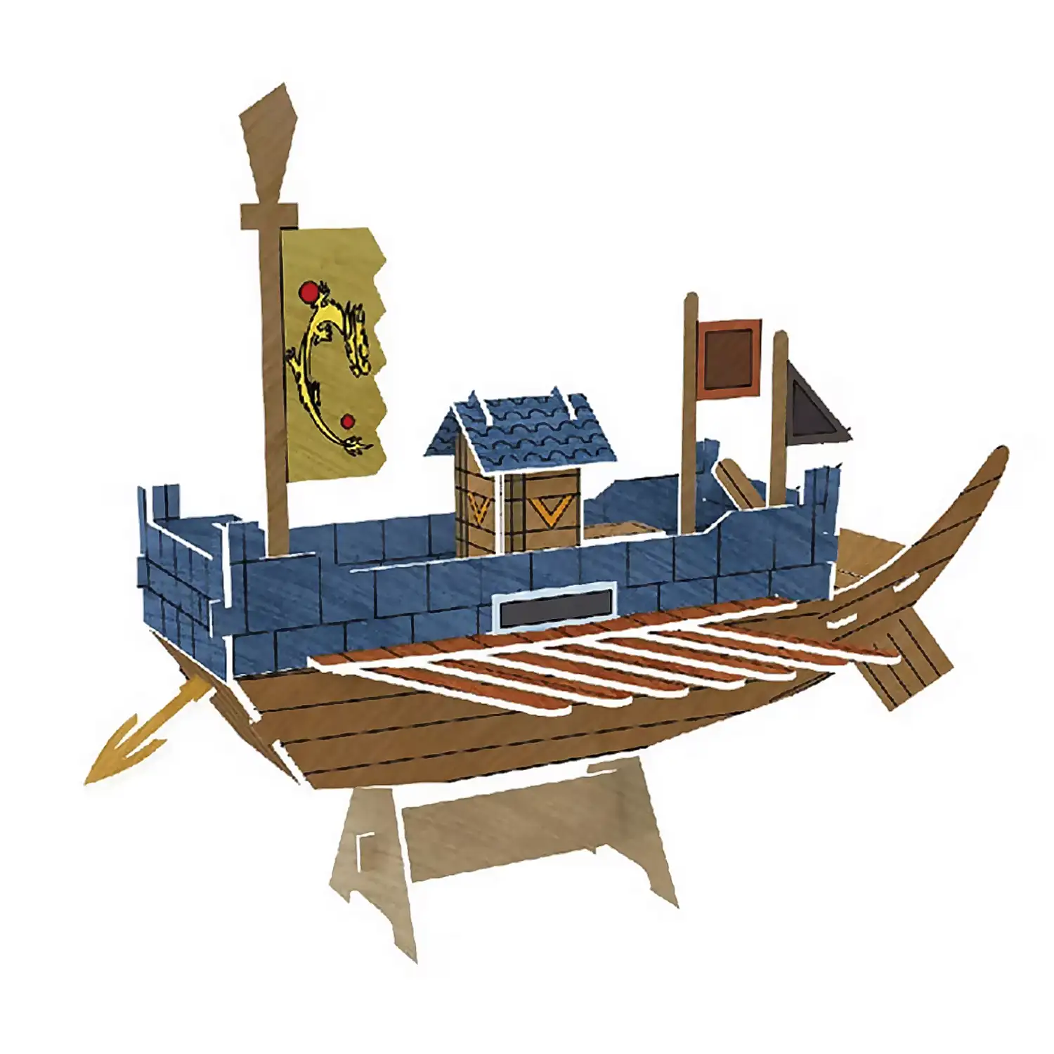 Pack de 4 puzles 3D para colorear de diferentes barcos antiguos. Con un total de 66 piezas de cartón.