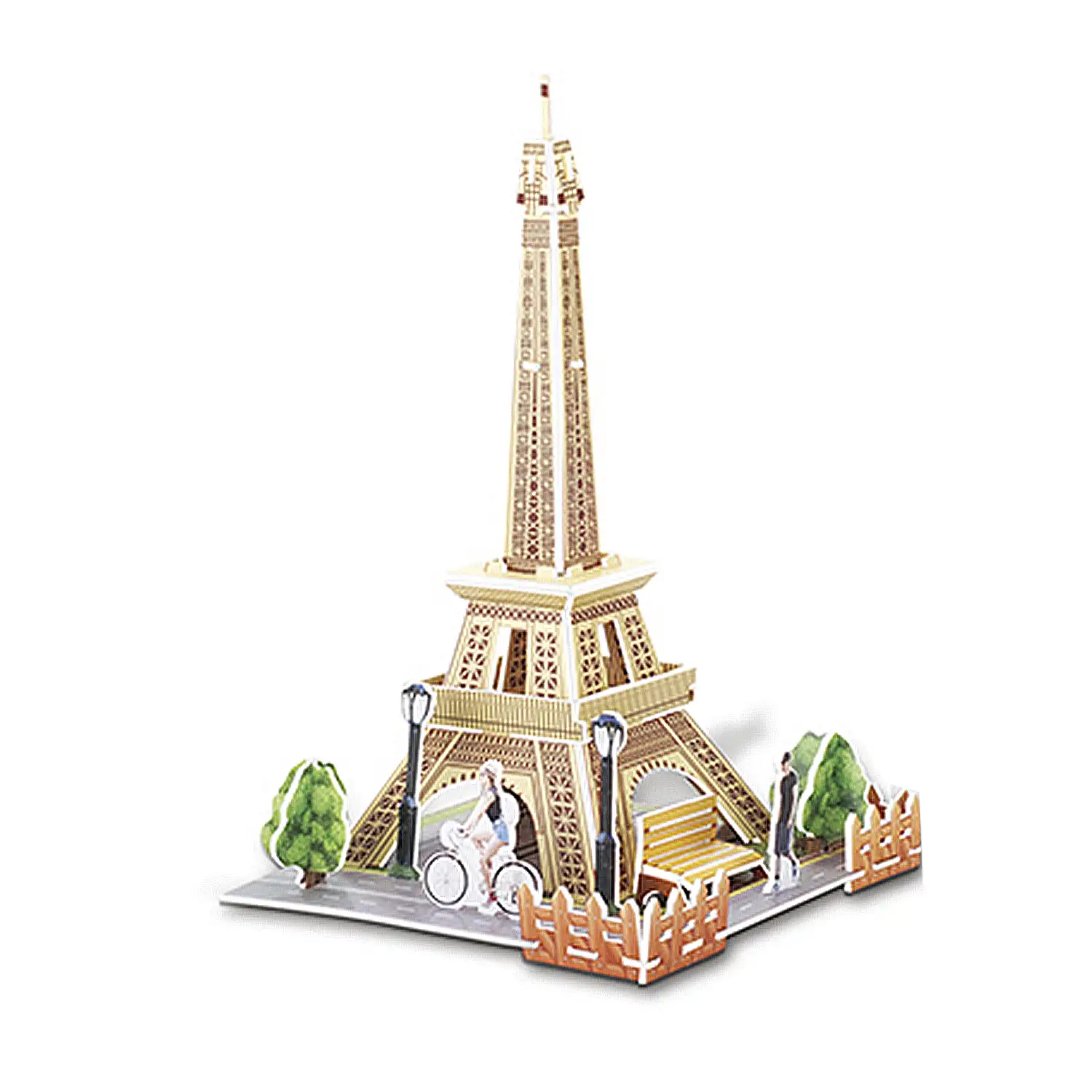 Puzle 3D de cartón de la Torre Eiffel en París. 26 piezas.