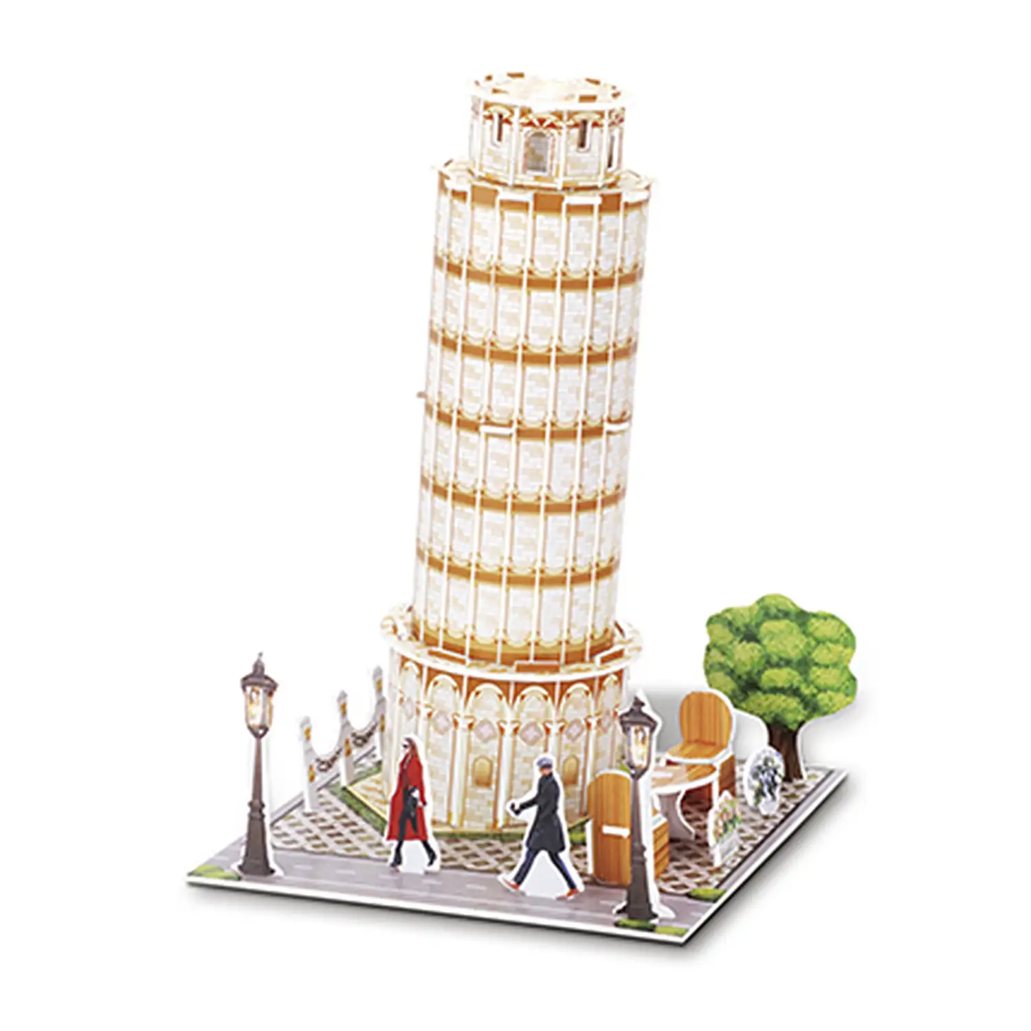 Puzle 3D de cartón de la Torre de Pisa. 25 piezas.
