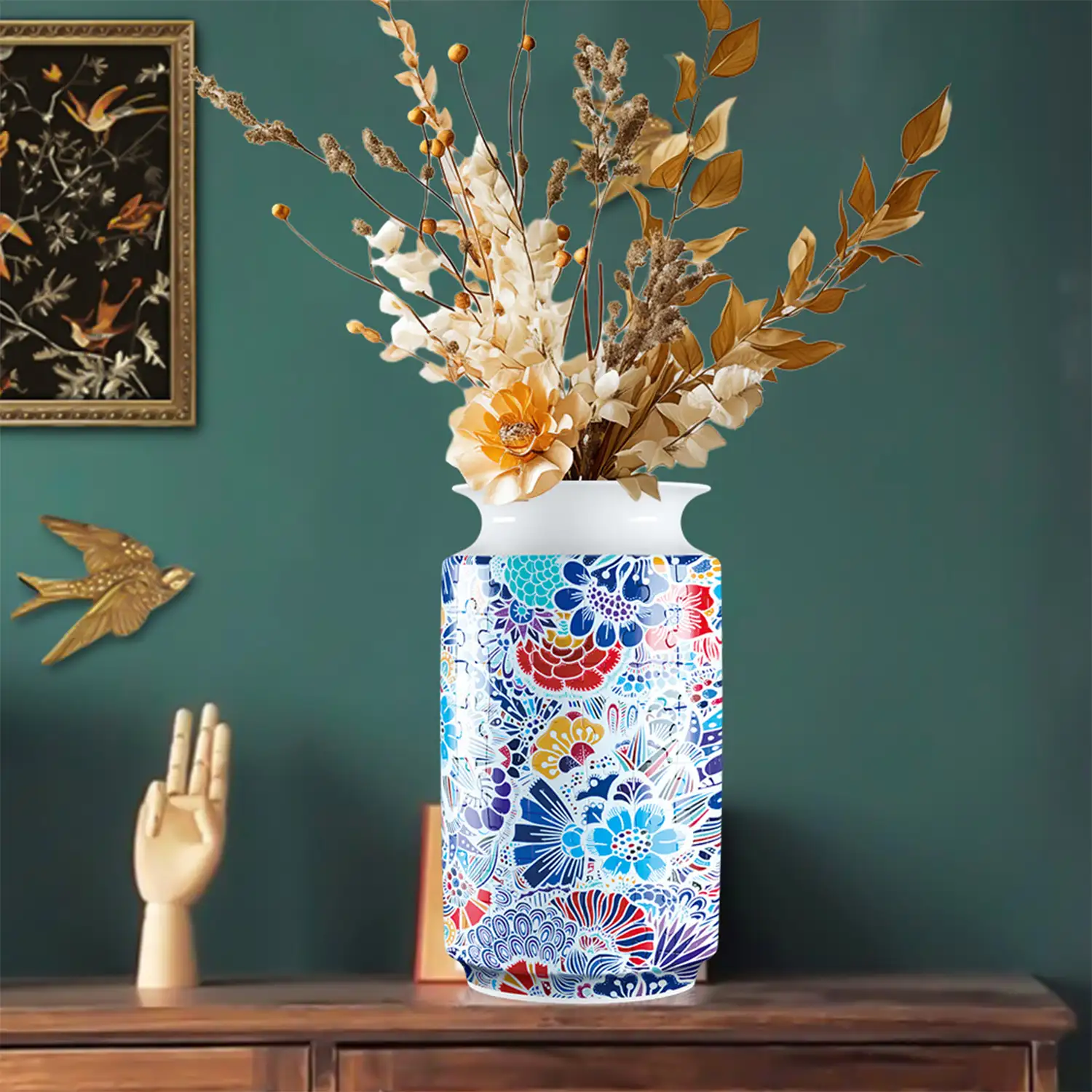 Puzle 3D en ABS con 162 piezas. Diseño Jarrón florero tradicional con Mosaico de flores.