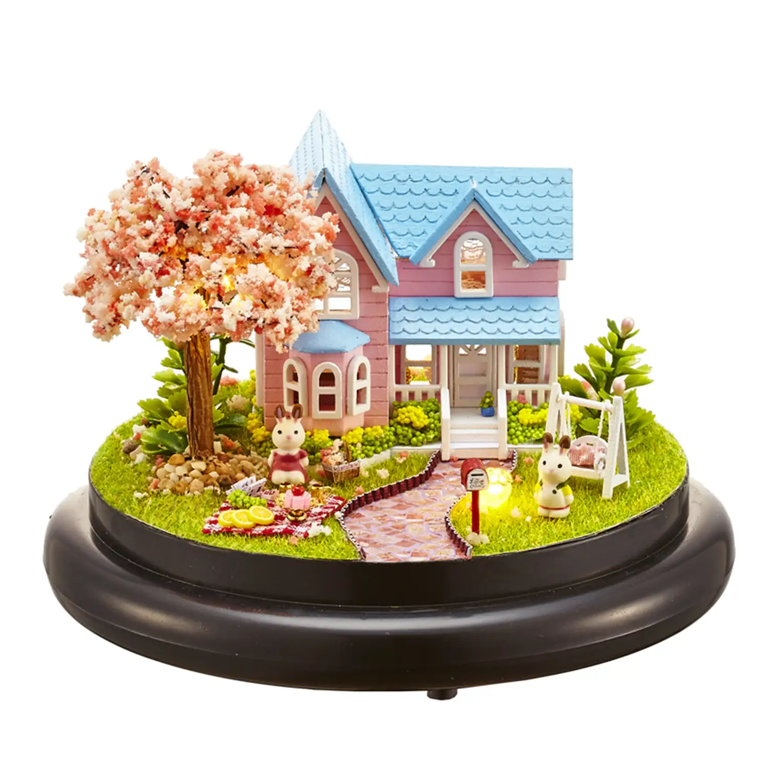 Colección Juntos Alrededor, Convención Cereza. Maqueta 3D realista con gran detalle, cubierta antipolvo y luces led.