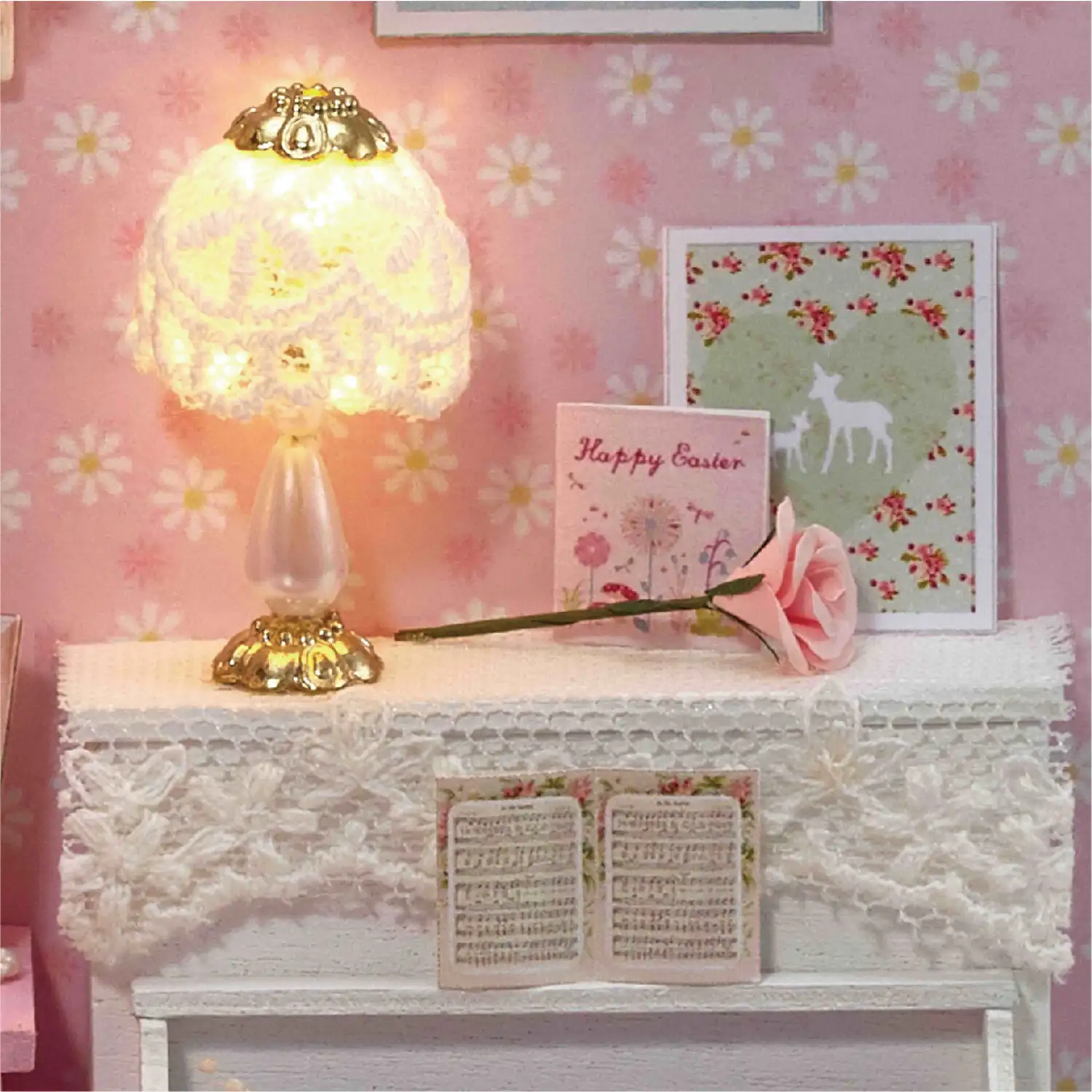 Habitación de la Princesa del Sol. Maqueta 3D, realista con gran detalle y luces led.