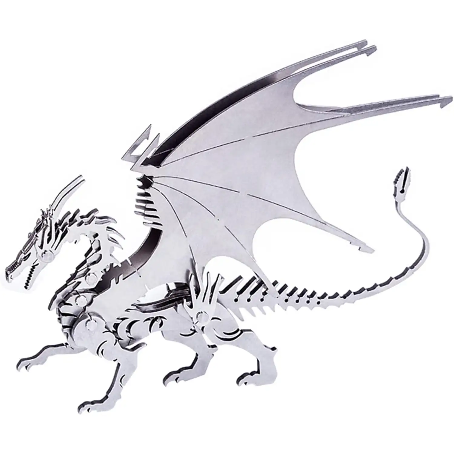 Maqueta 3D de acero inoxidable. Modelo Dragón.