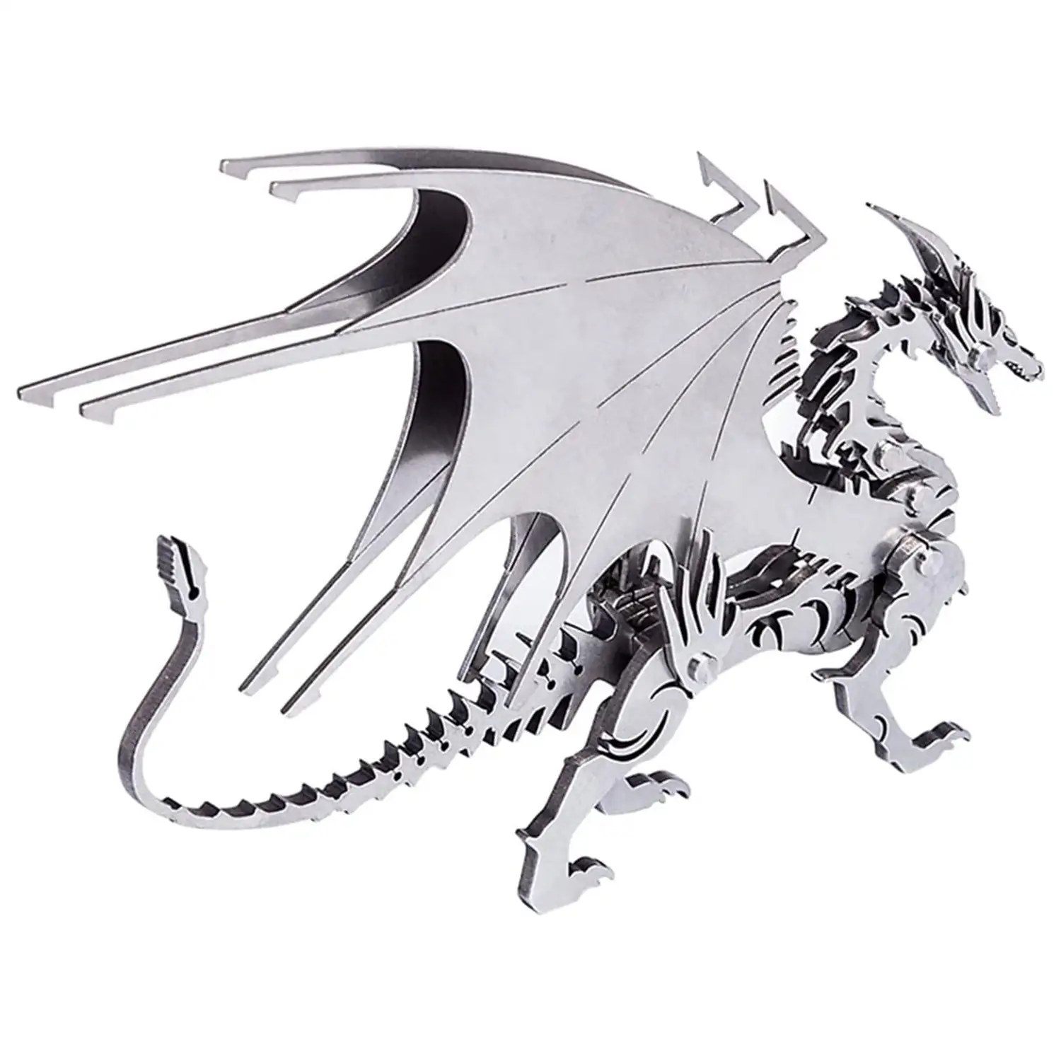 Maqueta 3D de acero inoxidable. Modelo Dragón.