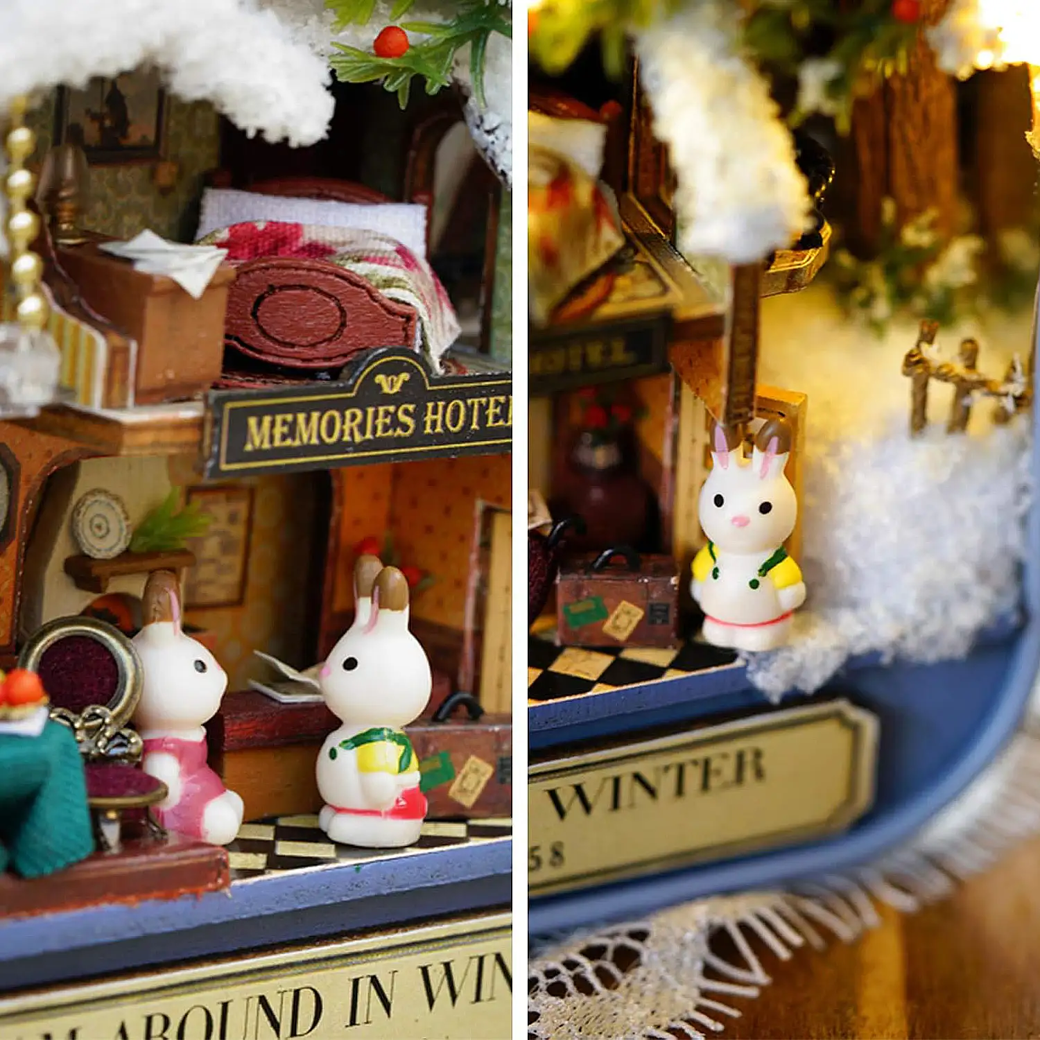 Paseos invernales. Maqueta 3D plegable, realista con gran detalle y luces led.
