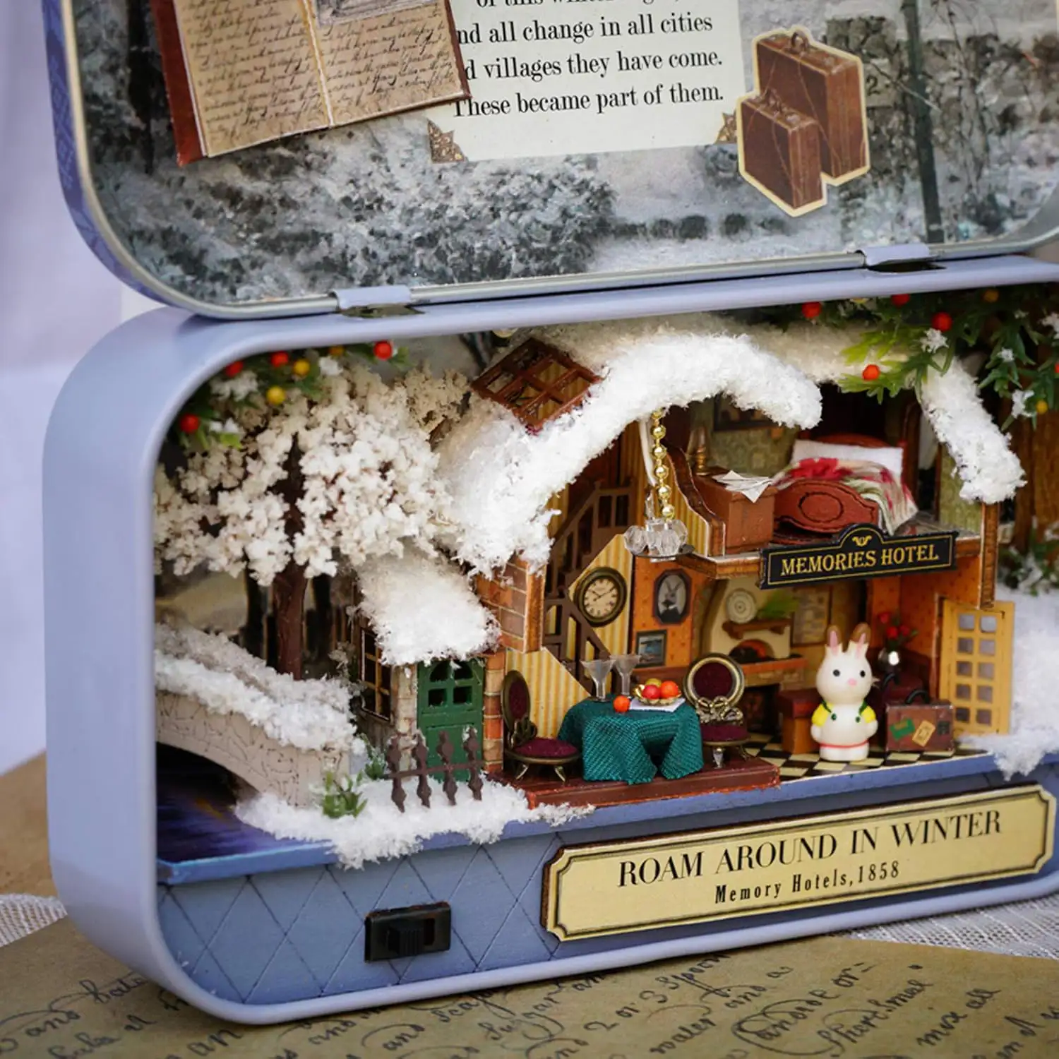 Paseos invernales. Maqueta 3D plegable, realista con gran detalle y luces led.