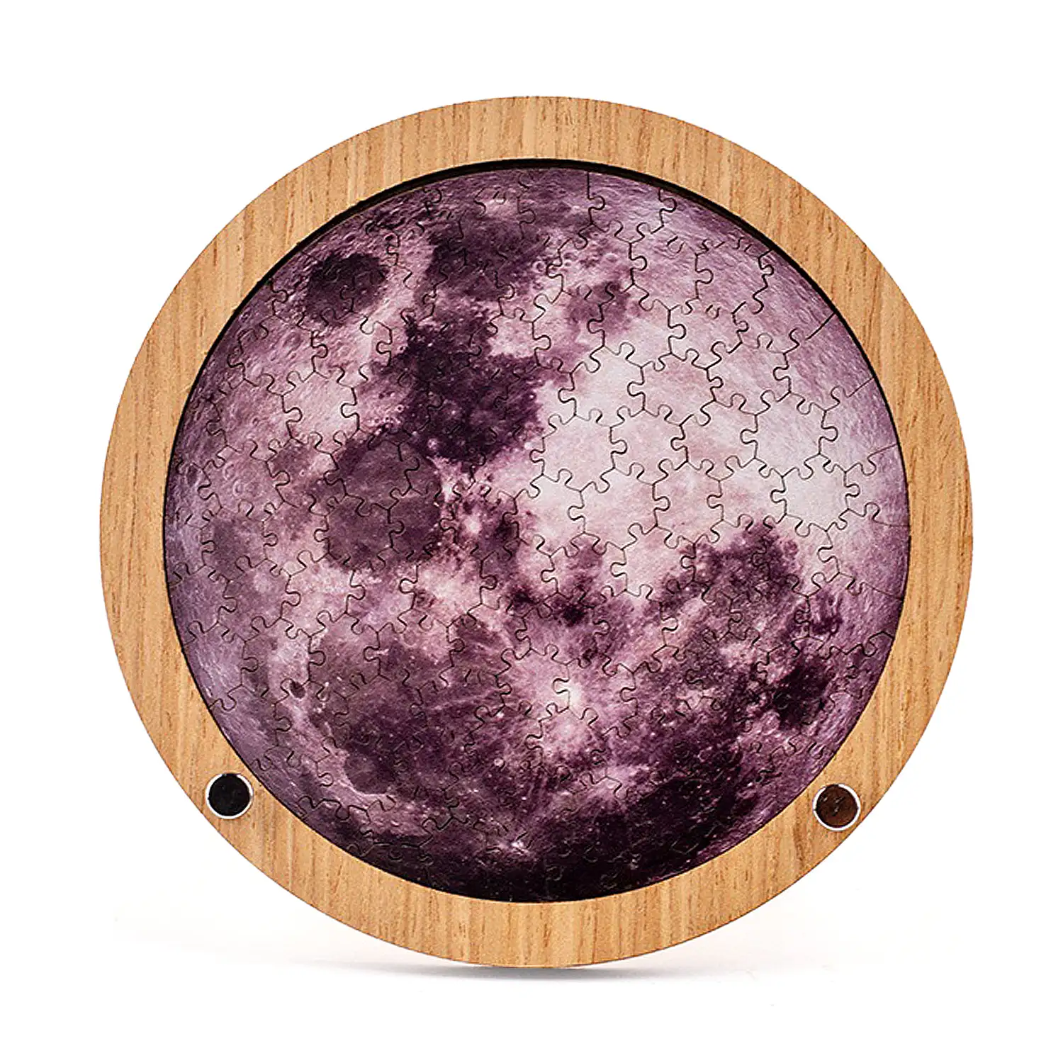 Puzle y marco de madera con 110 piezas. Diseño Luna.
