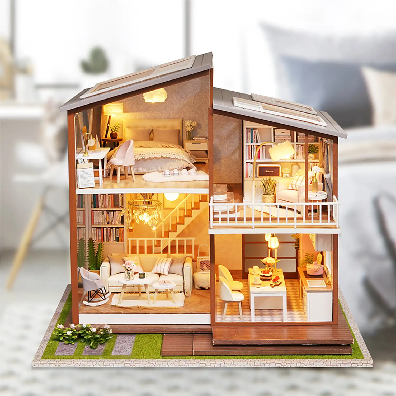 Hogar Tiempo Lento. Maqueta 3D realista con gran detalle y luces led.