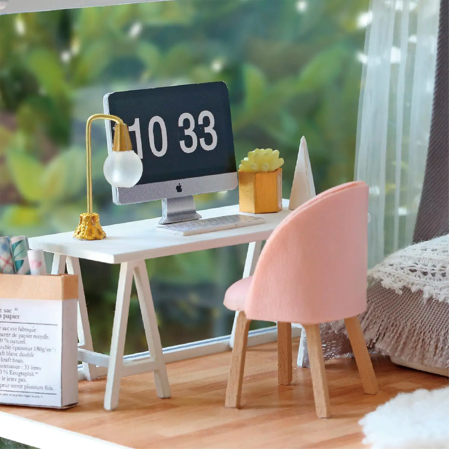 Hogar Tiempo Lento. Maqueta 3D realista con gran detalle, cubierta antipolvo y luces led.