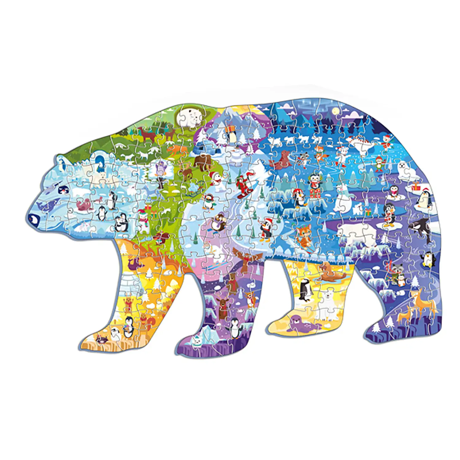 Puzle de cartón con 128 piezas. Diseño oso polar.