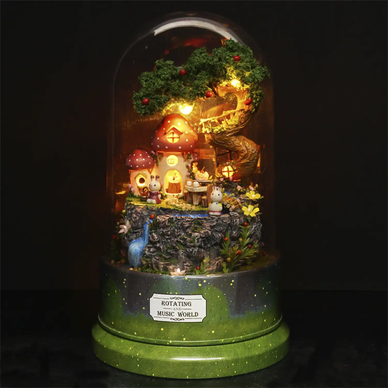 Diario del jardín. Maqueta 3D realista con gran detalle, cubierta antipolvo, luces led y base giratoria con música.