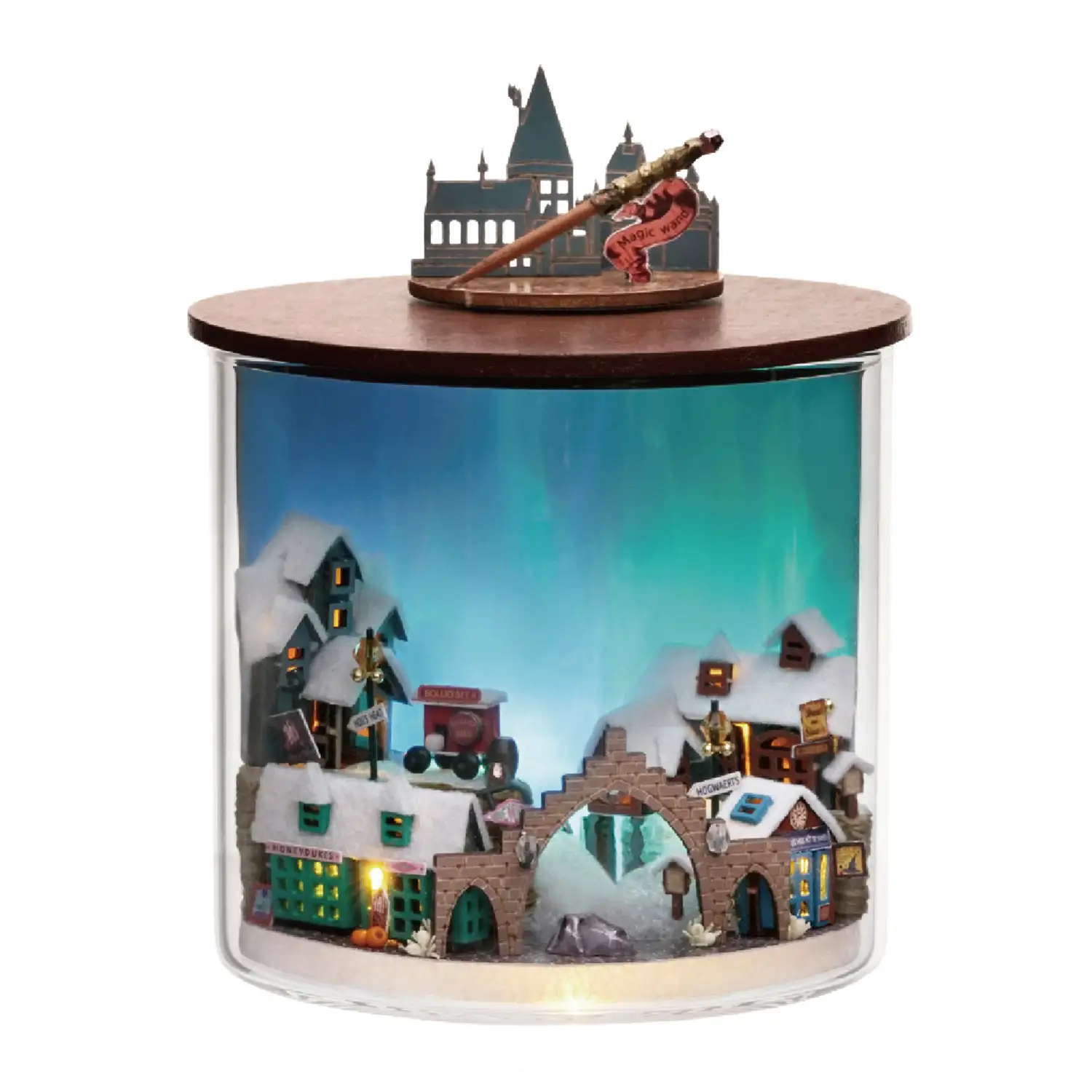 Colección Botellas de Ensueño, Luz Mágica. Maqueta 3D realista con gran detalle y luces led.