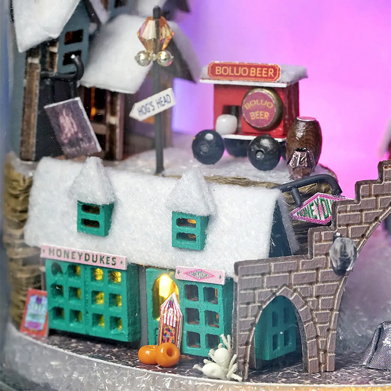 Colección Botellas de Ensueño, Luz Mágica. Maqueta 3D realista con gran detalle y luces led.