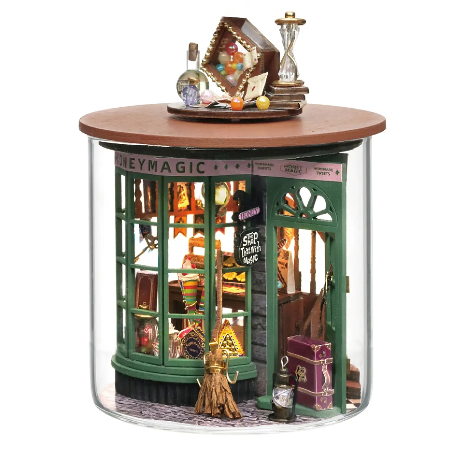 Colección Botellas de Ensueño, Tienda Mágica. Maqueta 3D realista con gran detalle y luces led.