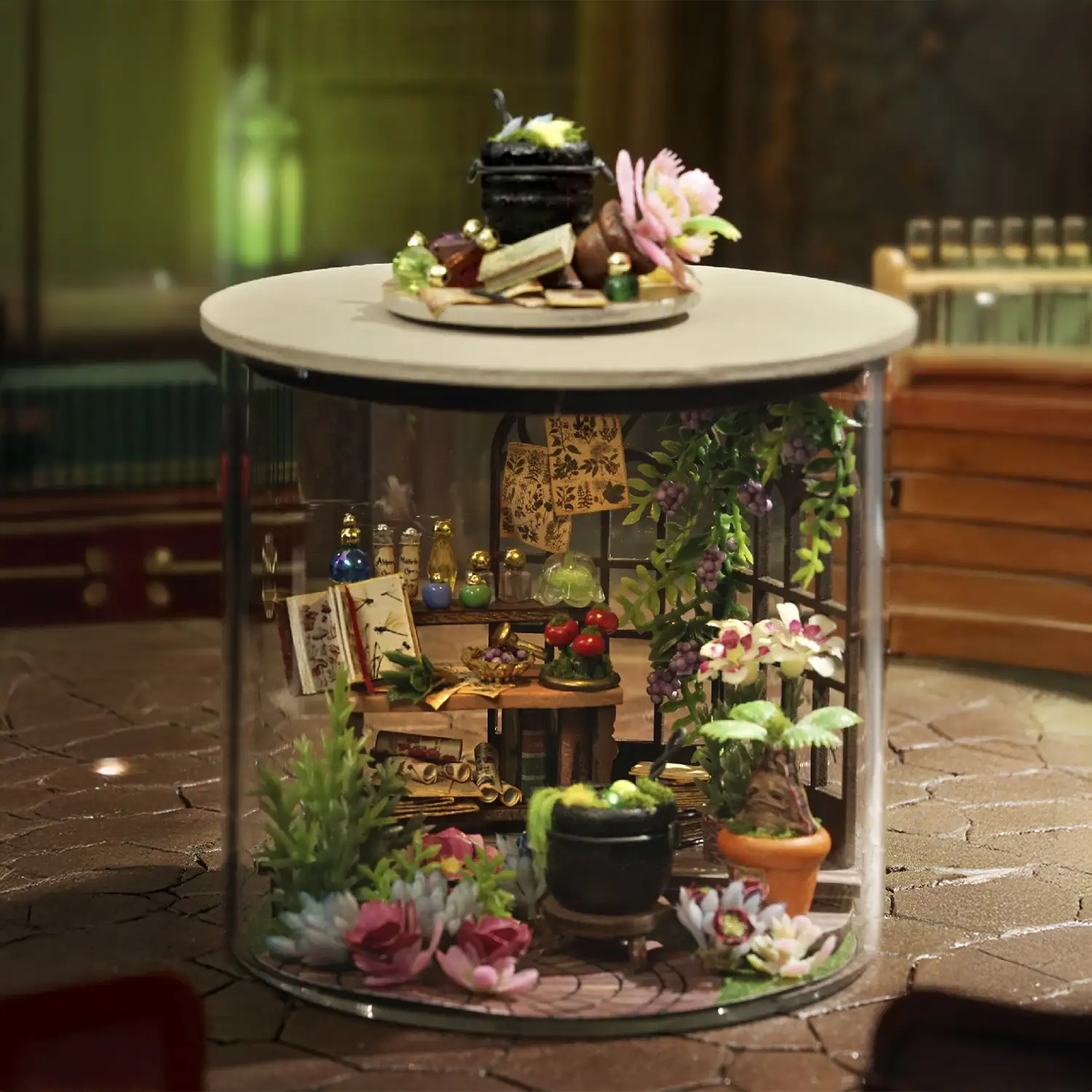Colección Botellas de Ensueño, Jardín Mágico. Maqueta 3D realista con gran detalle y luces led.