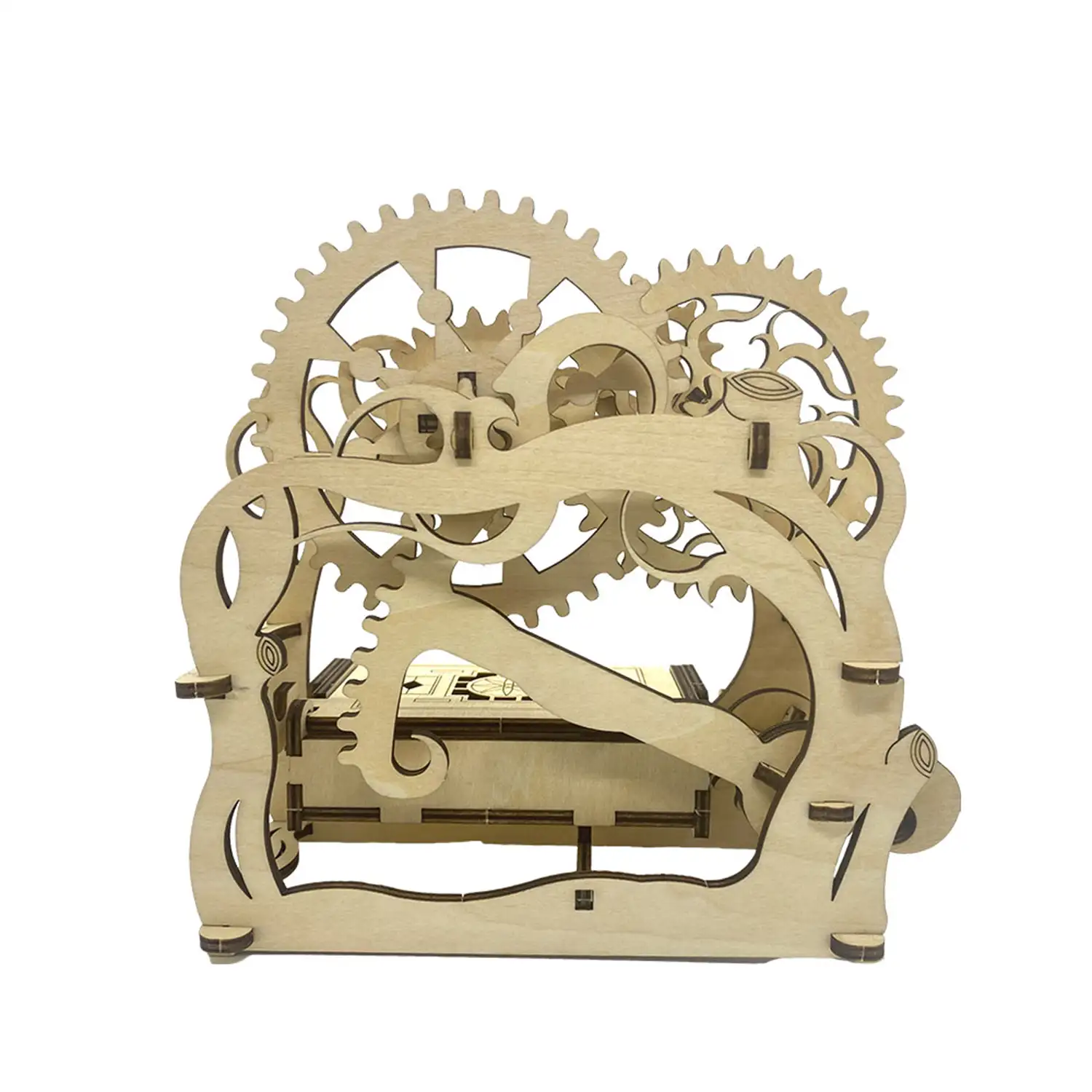 Maqueta de Madera 3D, con movimiento mecánico diseño de Estuche mecánico para tarjetas de visita.
