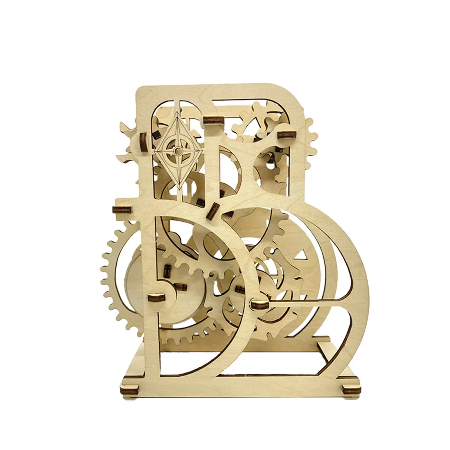 Maqueta de Madera 3D, con movimiento mecánico diseño de Rueda de la suerte. 56 piezas.