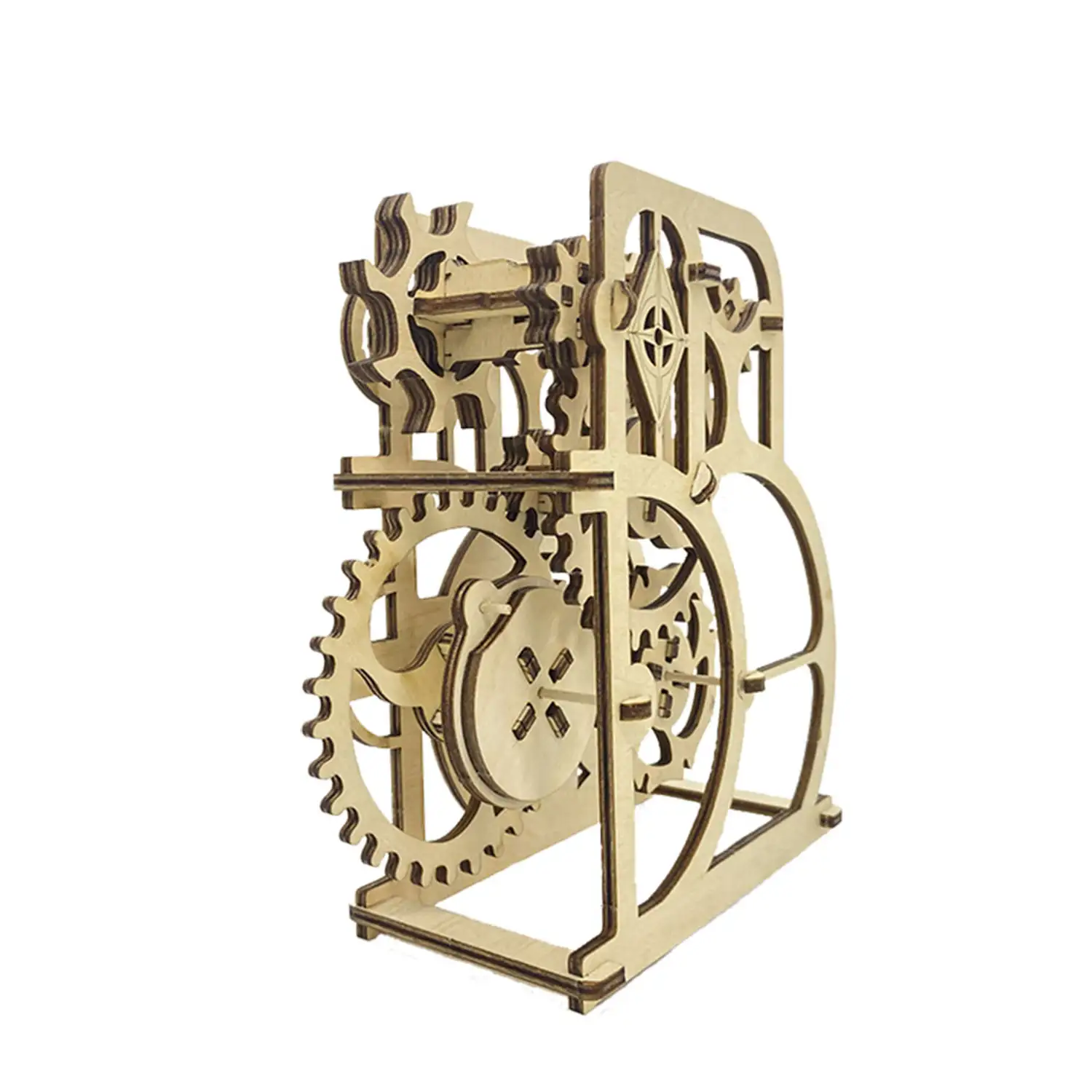 Maqueta de Madera 3D, con movimiento mecánico diseño de Rueda de la suerte. 56 piezas.