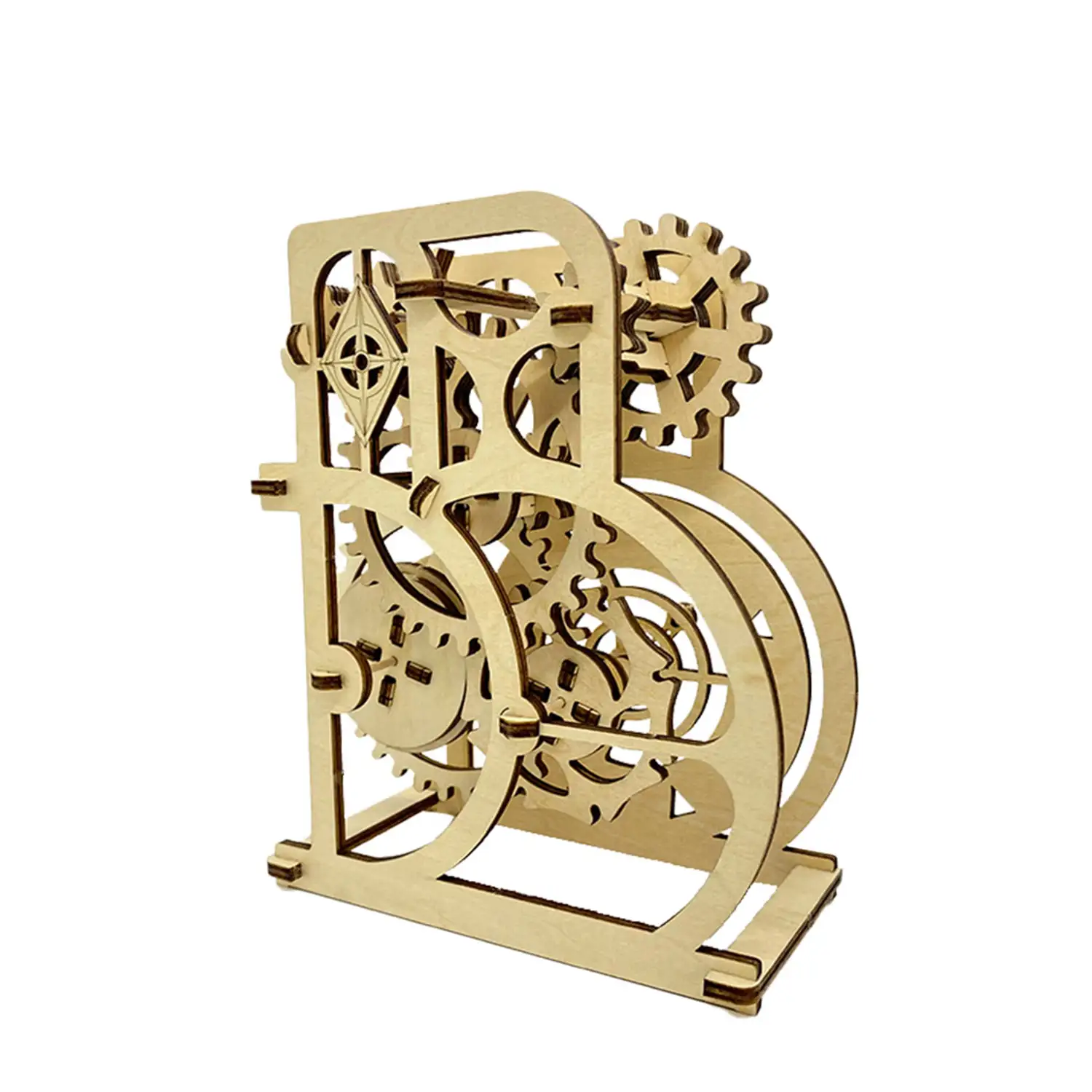 Maqueta de Madera 3D, con movimiento mecánico diseño de Rueda de la suerte. 56 piezas.