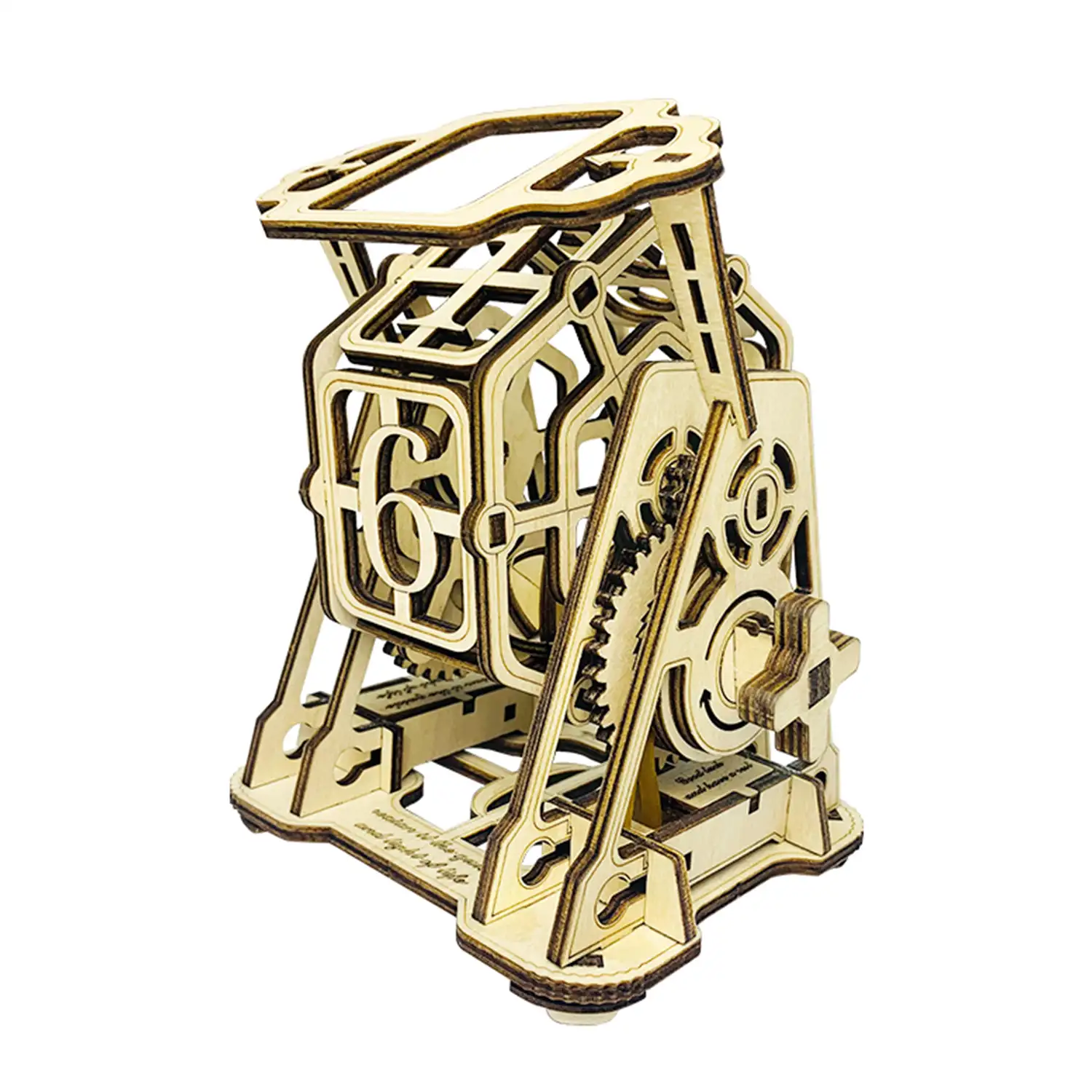 Maqueta de Madera 3D, con movimiento mecánico diseño de Rueda de la Fortuna.
