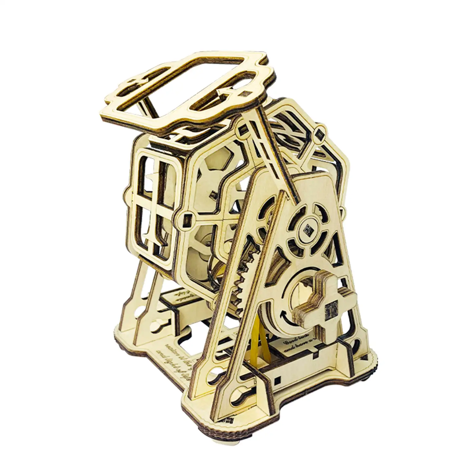 Maqueta de Madera 3D, con movimiento mecánico diseño de Rueda de la Fortuna.