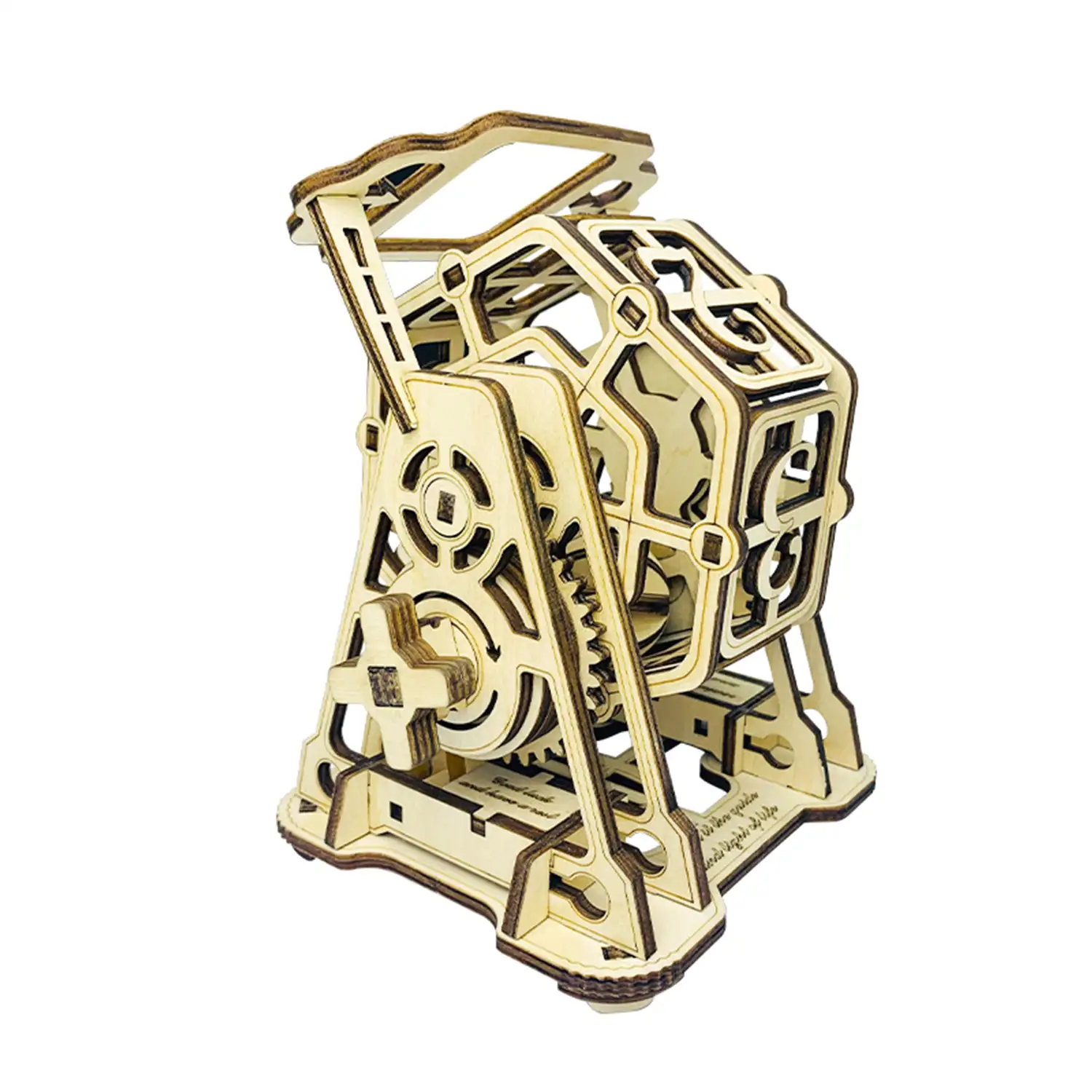 Maqueta de Madera 3D, con movimiento mecánico diseño de Rueda de la Fortuna.