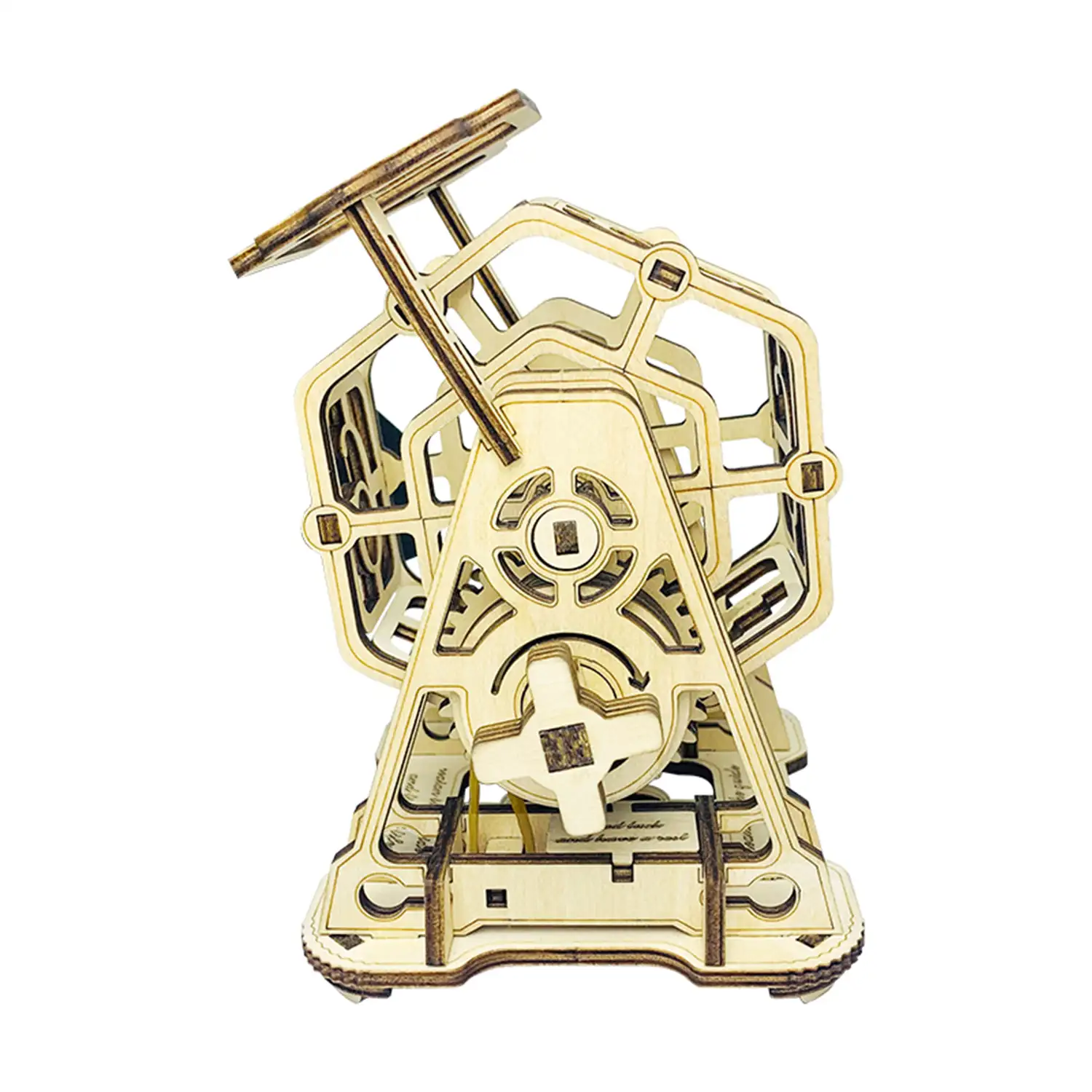 Maqueta de Madera 3D, con movimiento mecánico diseño de Rueda de la Fortuna.
