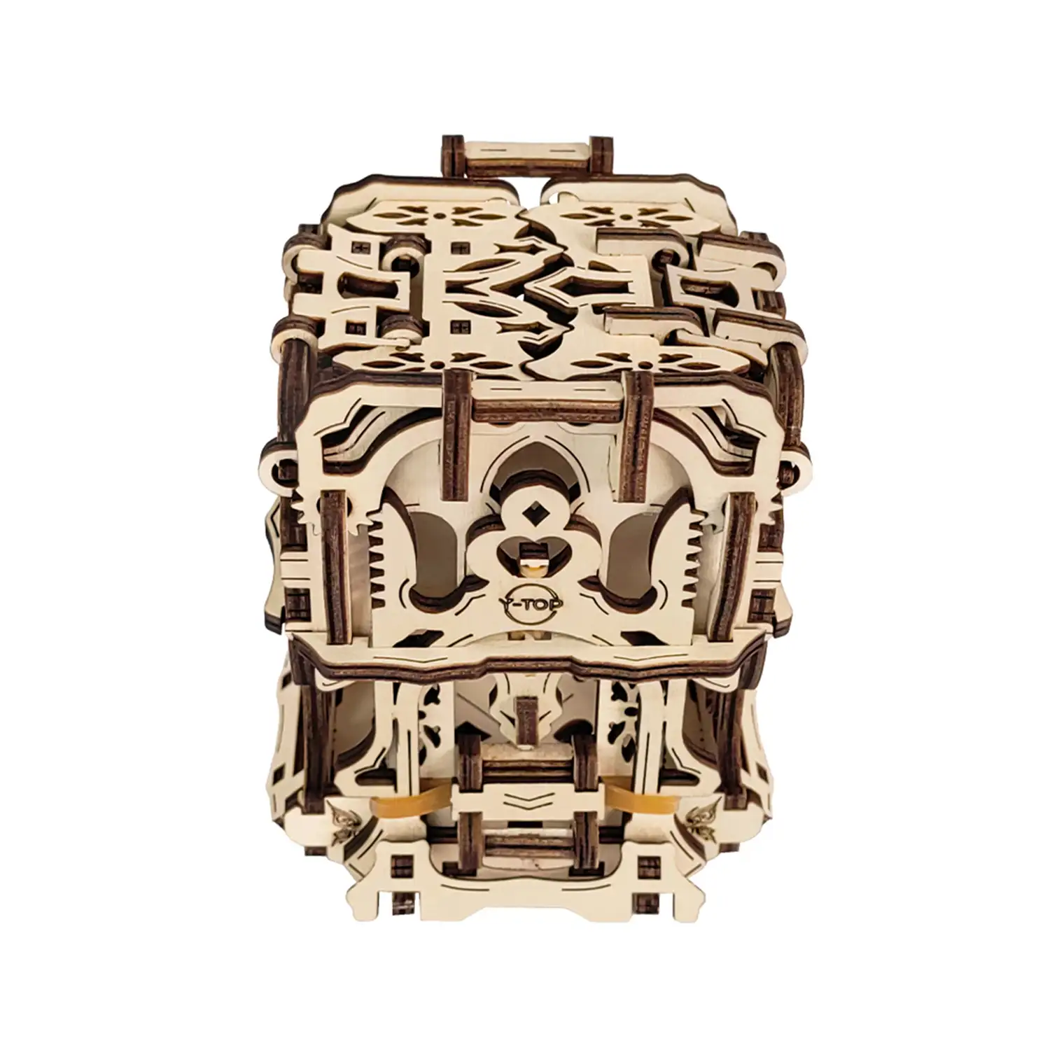 Maqueta de Madera 3D, con movimiento mecánico diseño de Caja de Cartas.