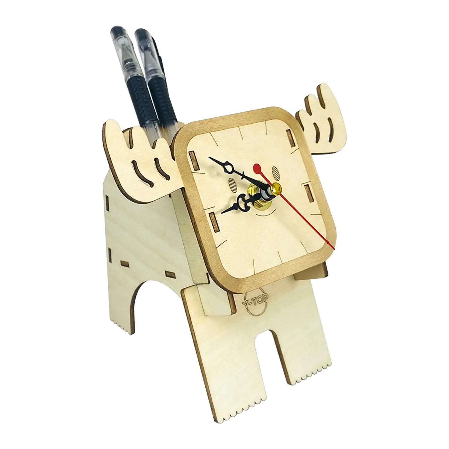 Maqueta de Madera 3D, con movimiento mecánico diseño de Reloj Multifunción - Reno.