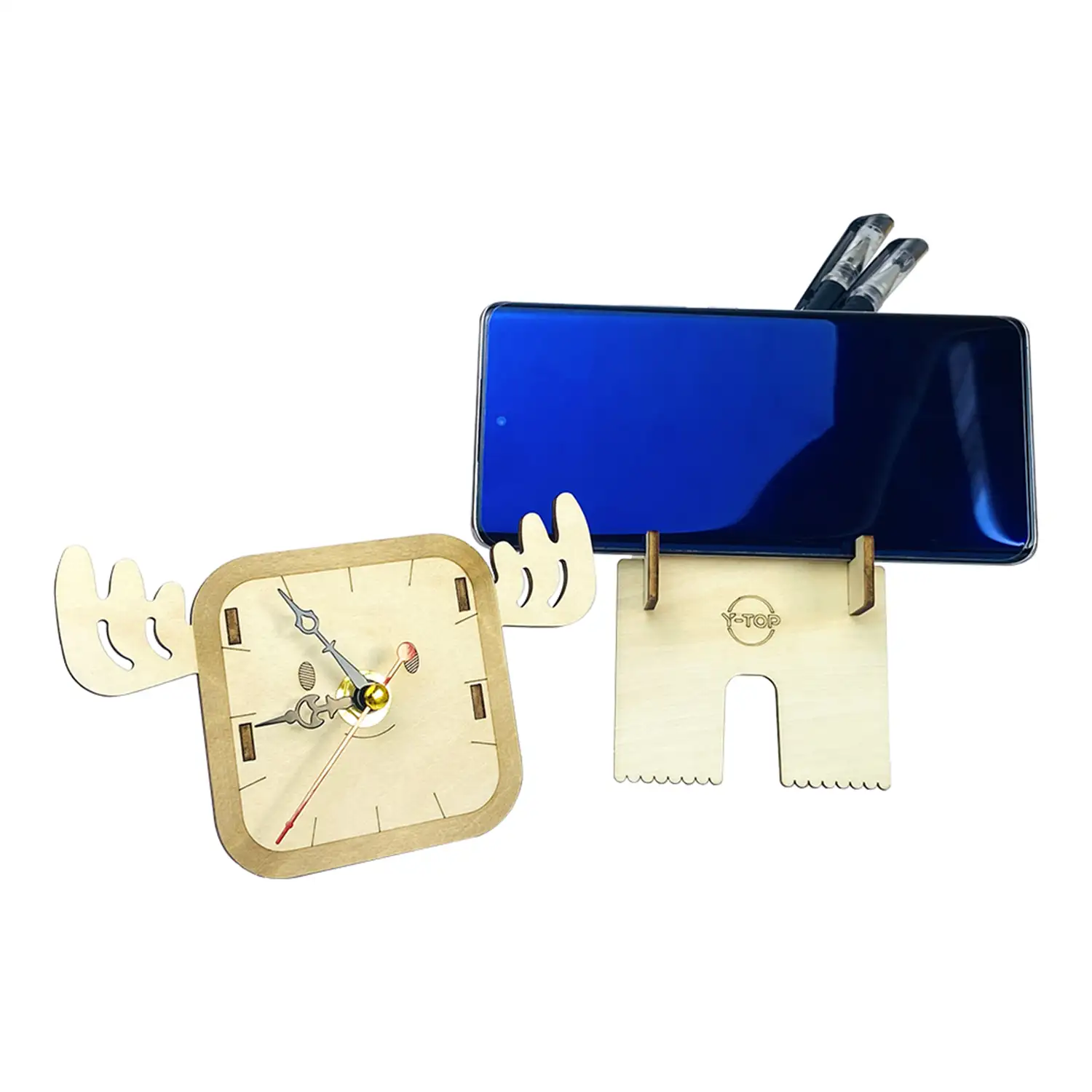 Maqueta de Madera 3D, con movimiento mecánico diseño de Reloj Multifunción - Reno.