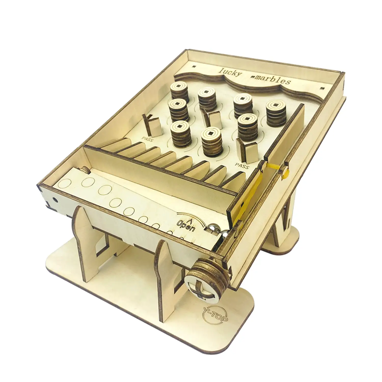 Maqueta de Madera 3D, con movimiento mecánico diseño de Juego de canicas. 50 piezas.