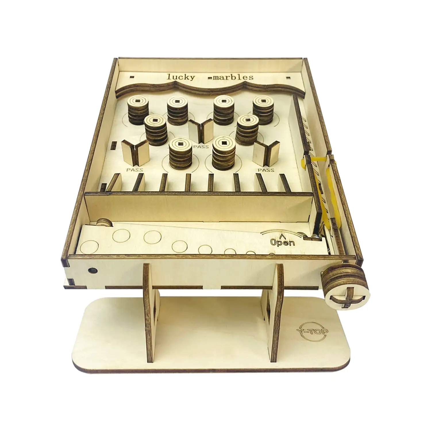 Maqueta de Madera 3D, con movimiento mecánico diseño de Juego de canicas. 50 piezas.