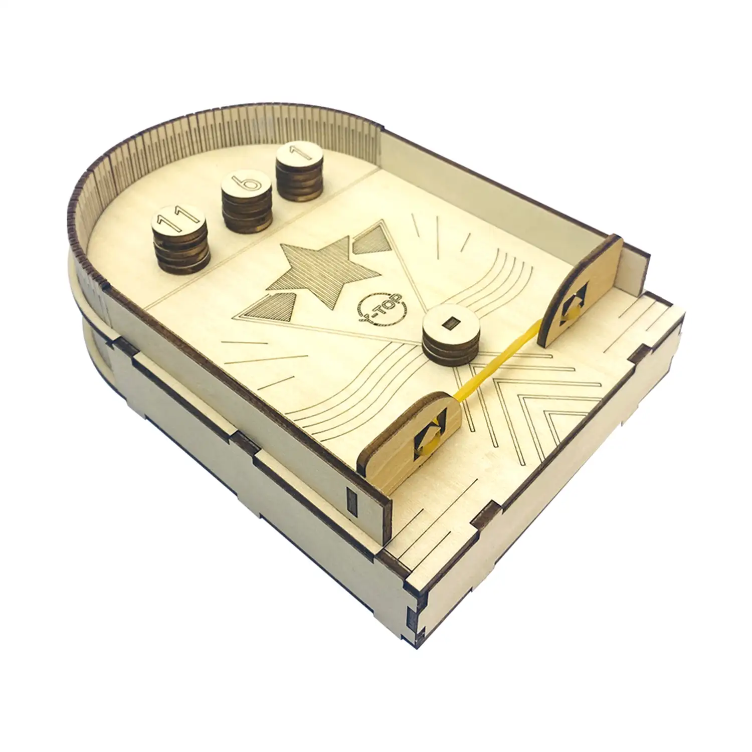 Maqueta de Madera 3D, con movimiento mecánico diseño de Bolos para niños.