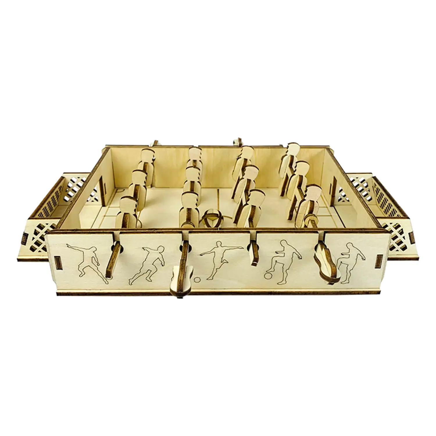 Maqueta de Madera 3D, con movimiento mecánico diseño de Futbolín.