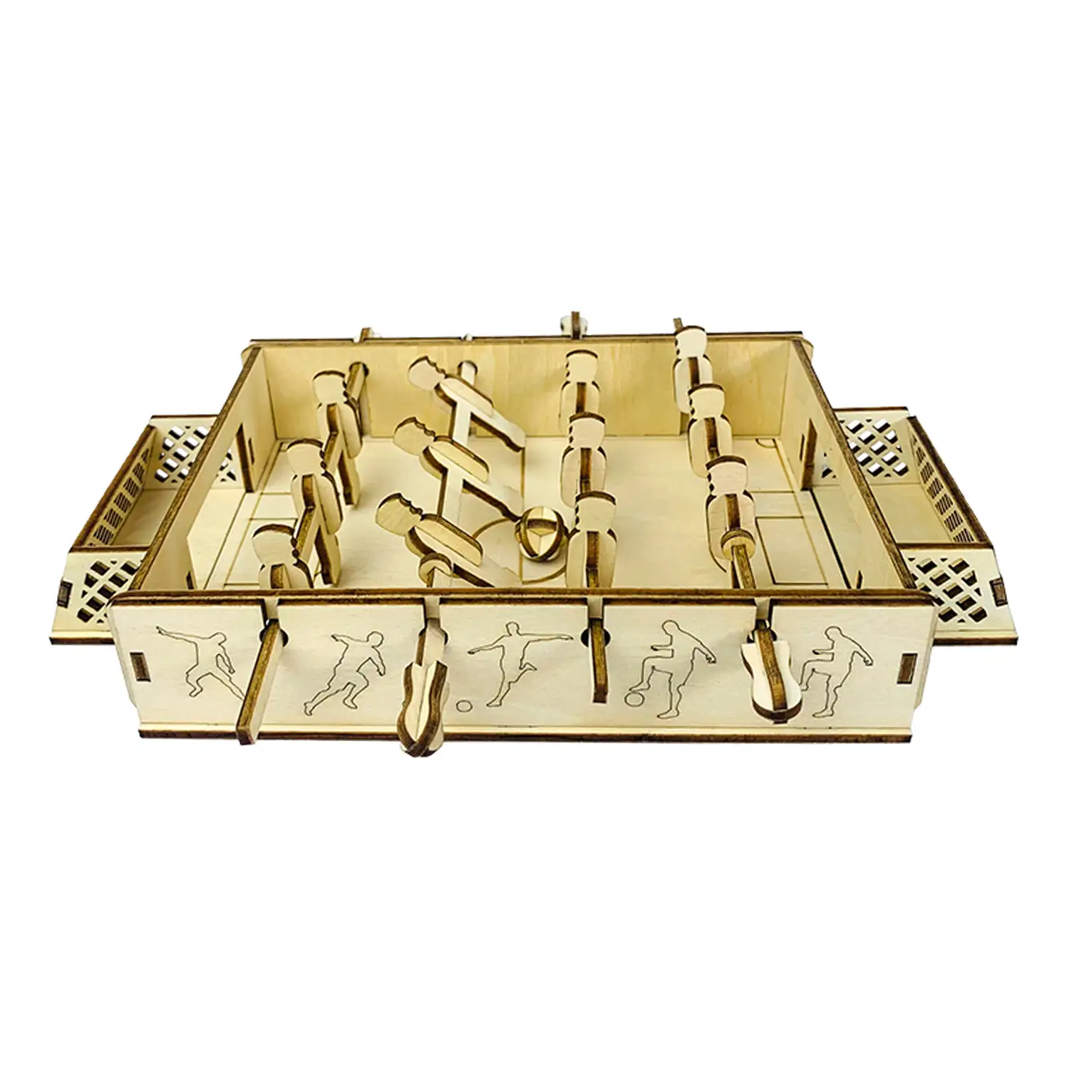 Maqueta de Madera 3D, con movimiento mecánico diseño de Futbolín.