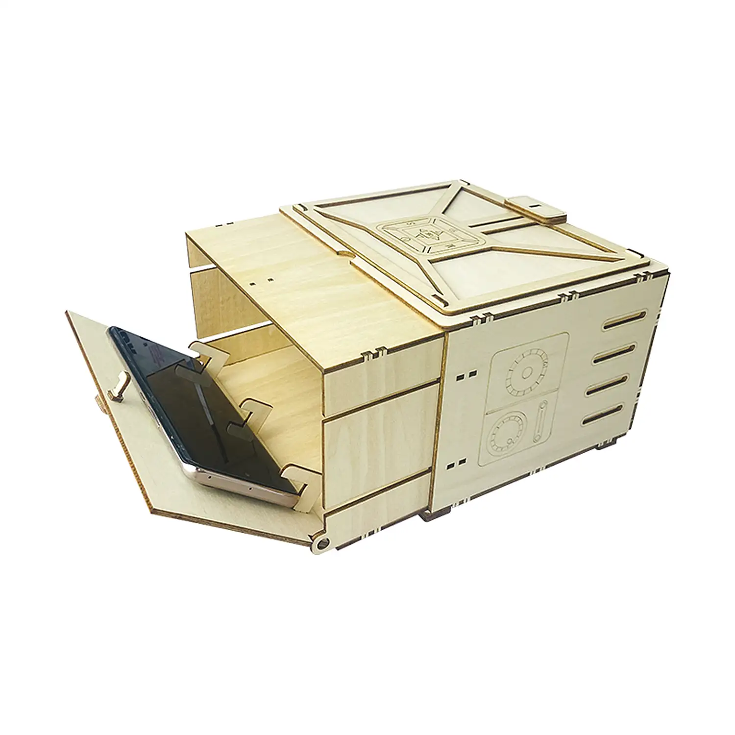 Maqueta de Madera 3D, con movimiento mecánico diseño de Proyector DIY.