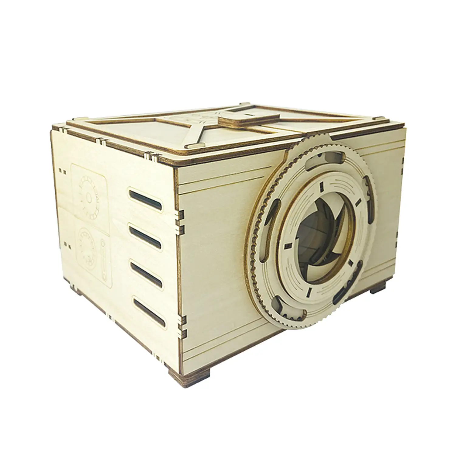 Maqueta de Madera 3D, con movimiento mecánico diseño de Proyector DIY.