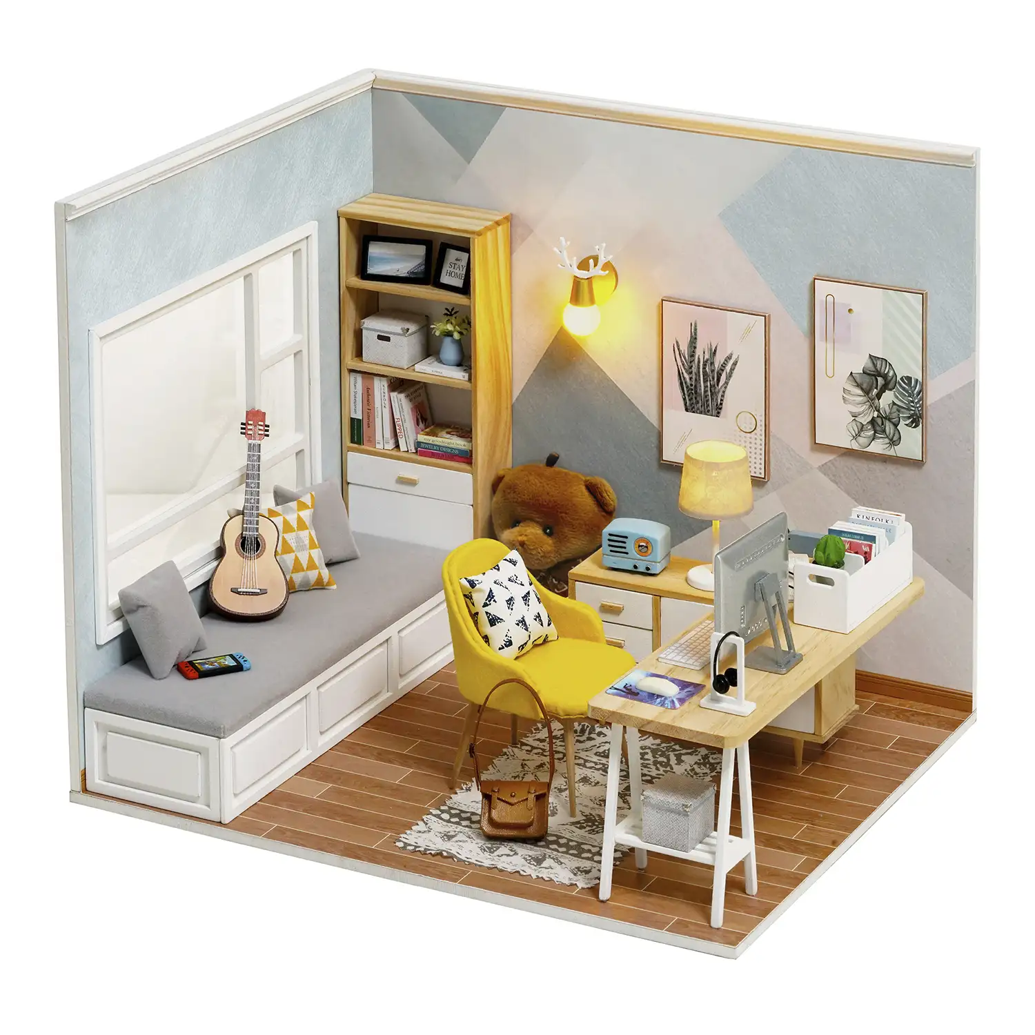 Estudio Soleado. Maqueta 3D realista con gran detalle y luces led.