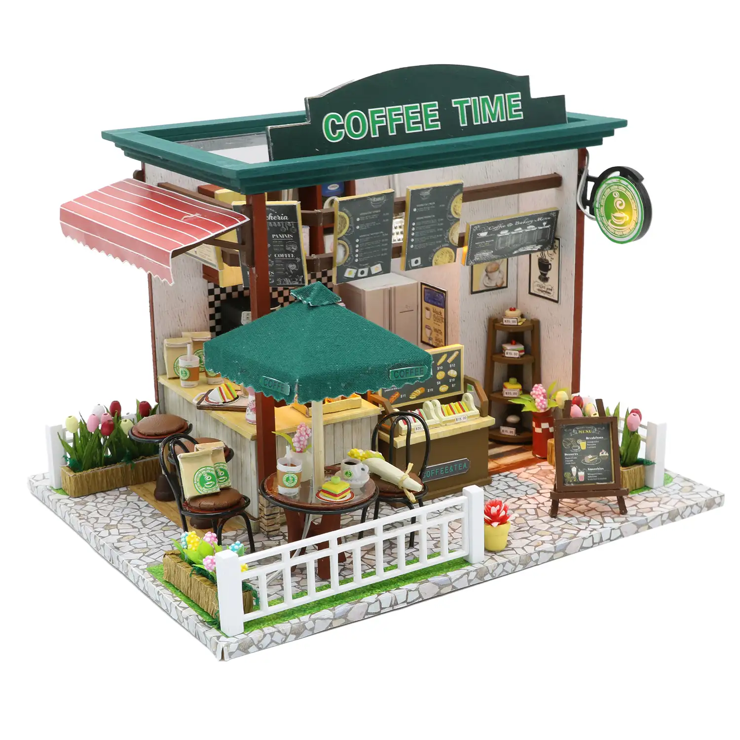 Tienda de Café. Maqueta 3D realista con gran detalle y luces led.