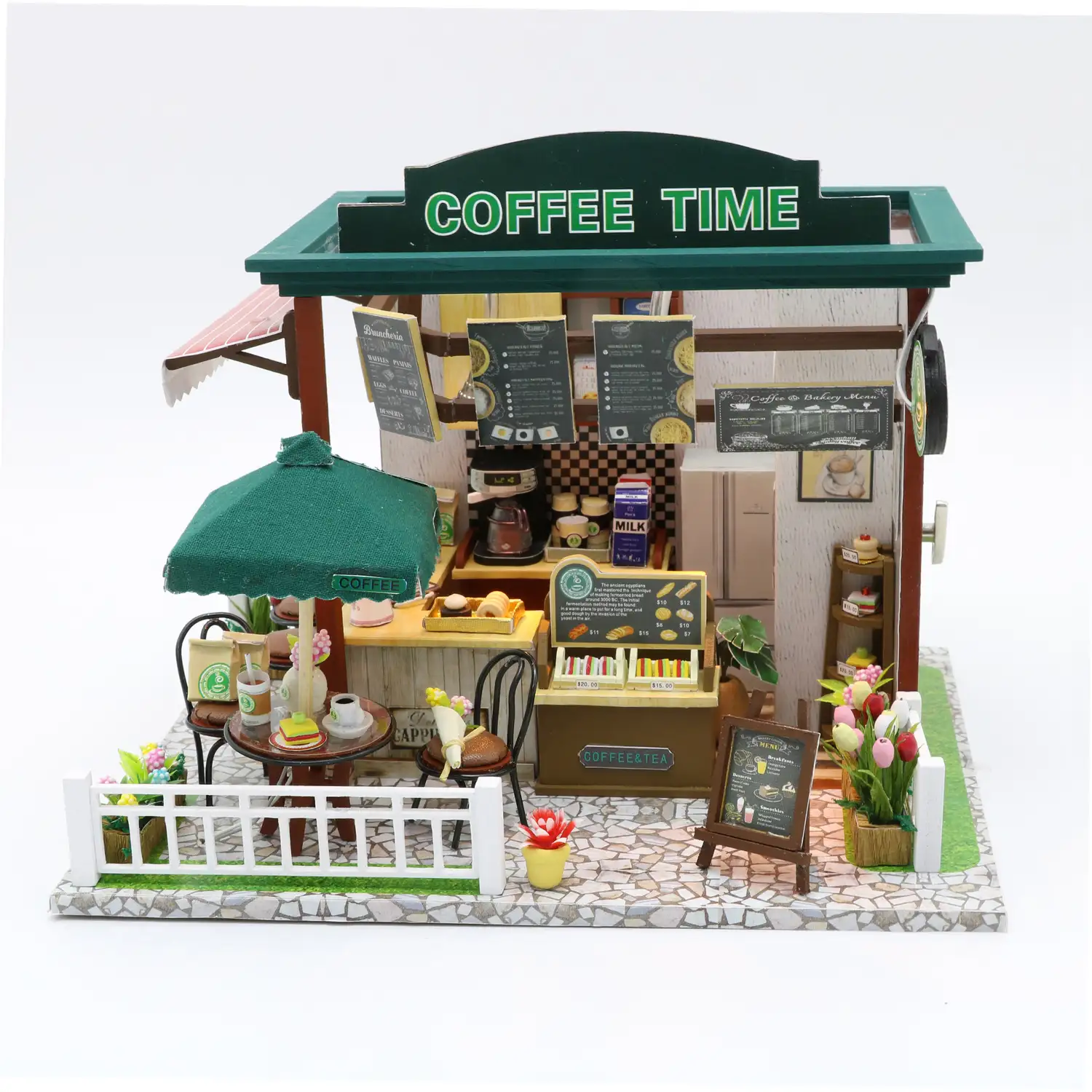 Tienda de Café. Maqueta 3D realista con gran detalle y luces led.