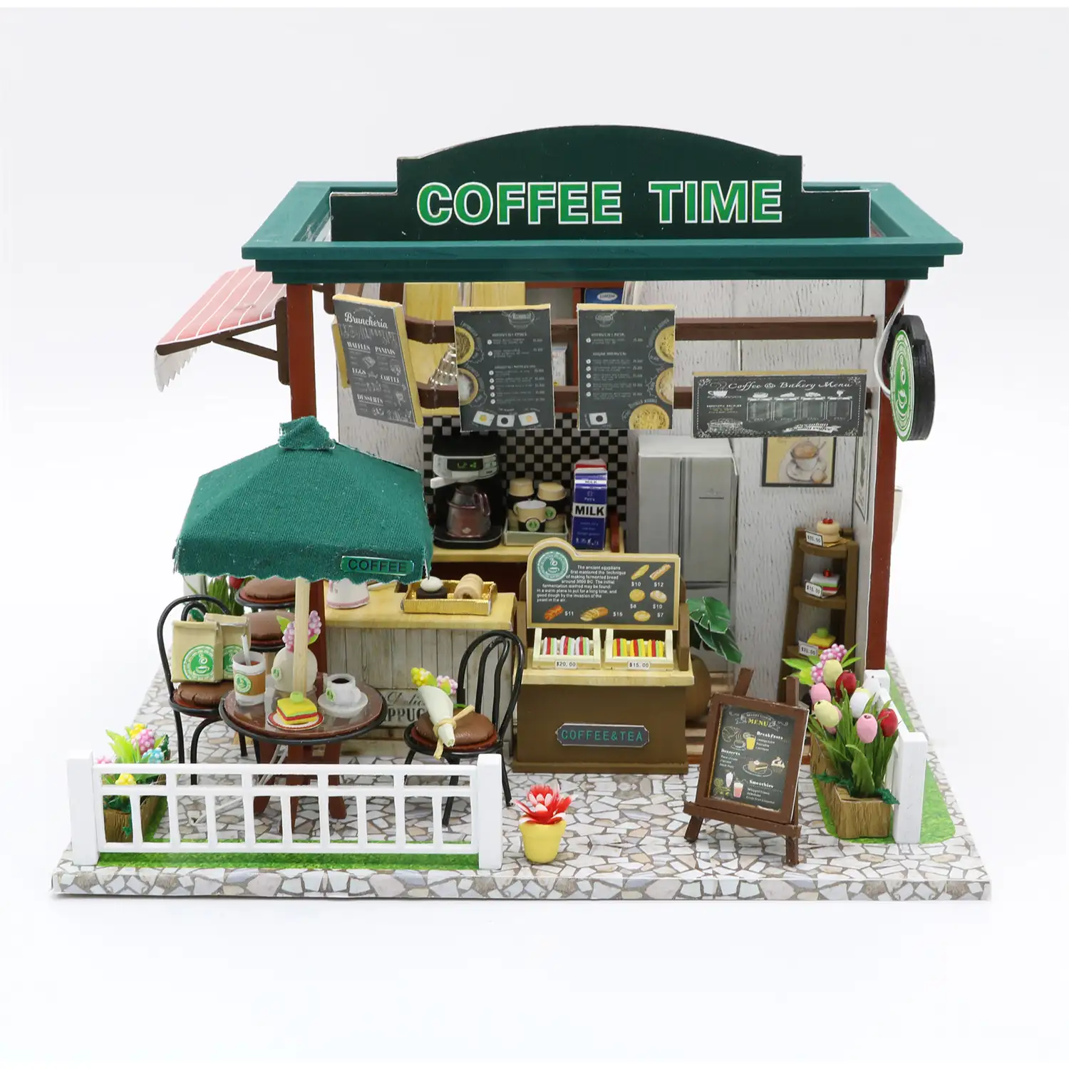 Tienda de Café. Maqueta 3D realista con gran detalle y luces led.
