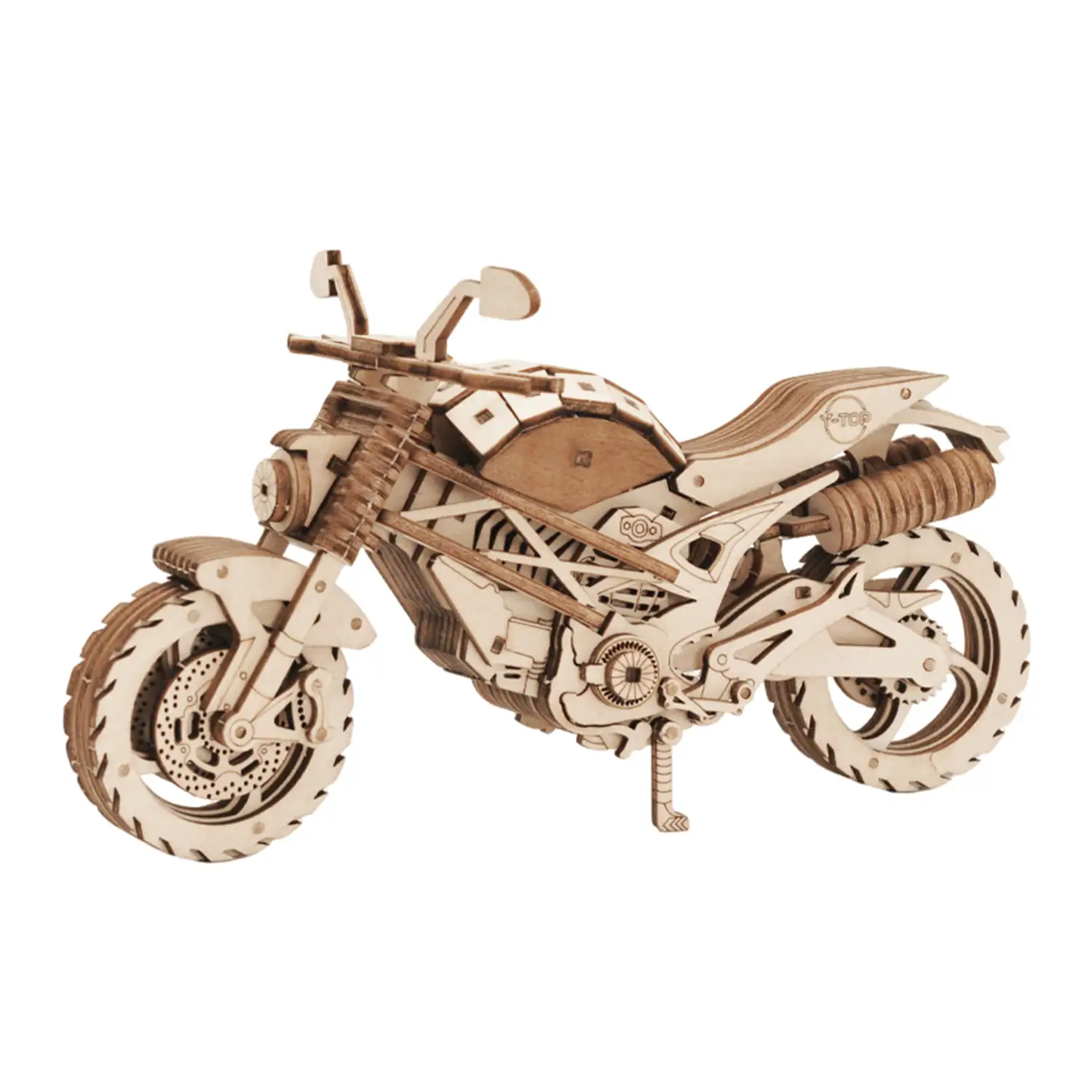 Maqueta de Madera 3D, con movimiento mecánico diseño de Motocicleta.