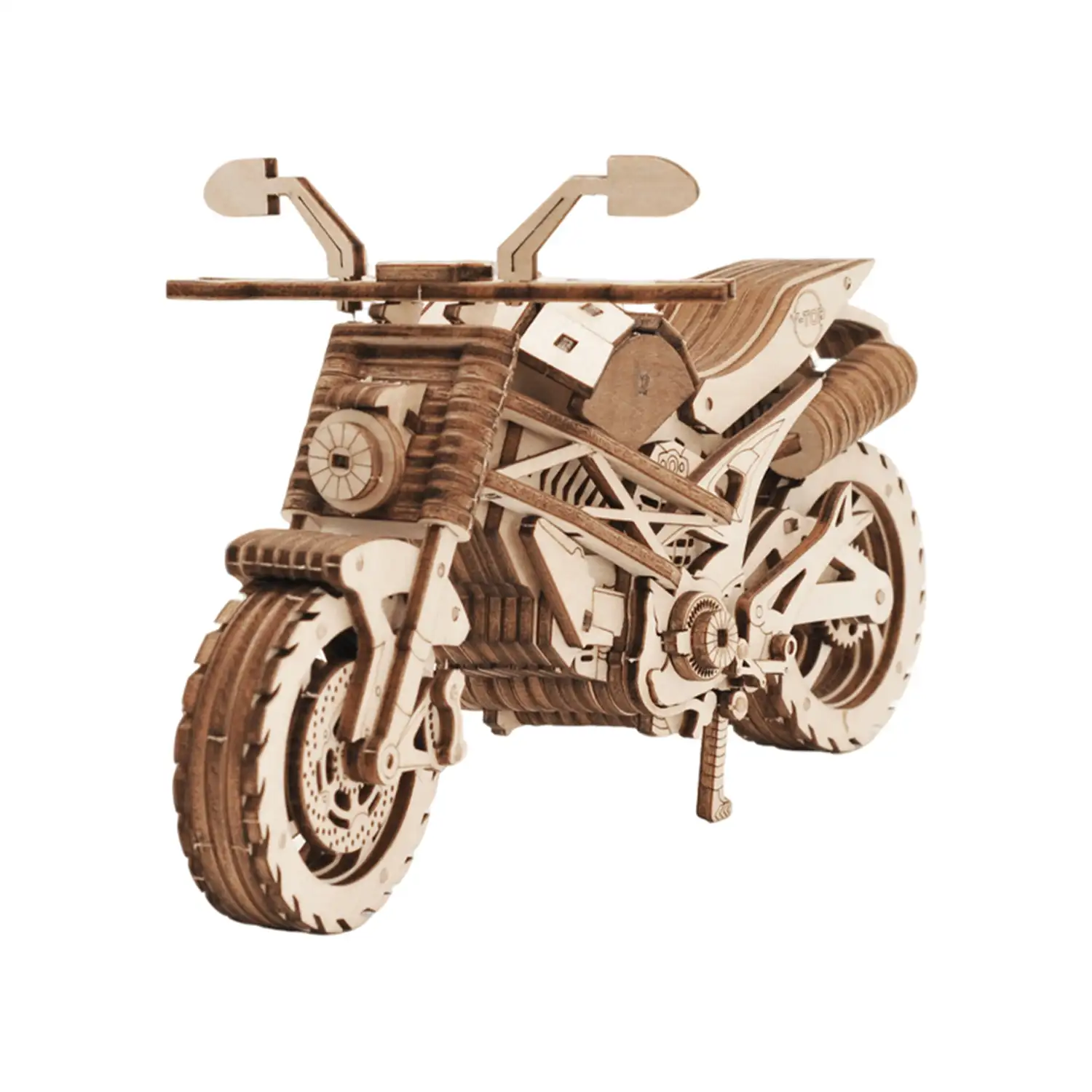 Maqueta de Madera 3D, con movimiento mecánico diseño de Motocicleta.