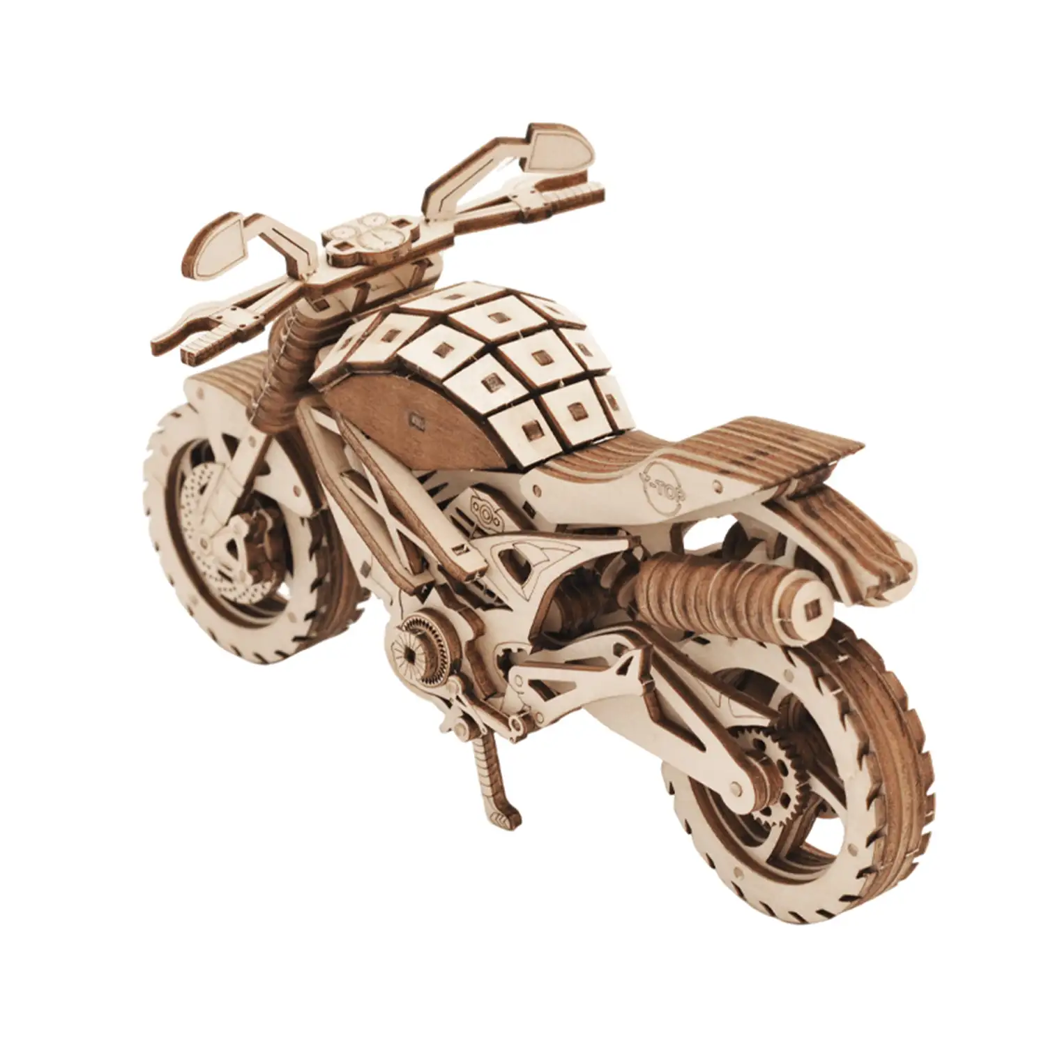 Maqueta de Madera 3D, con movimiento mecánico diseño de Motocicleta.