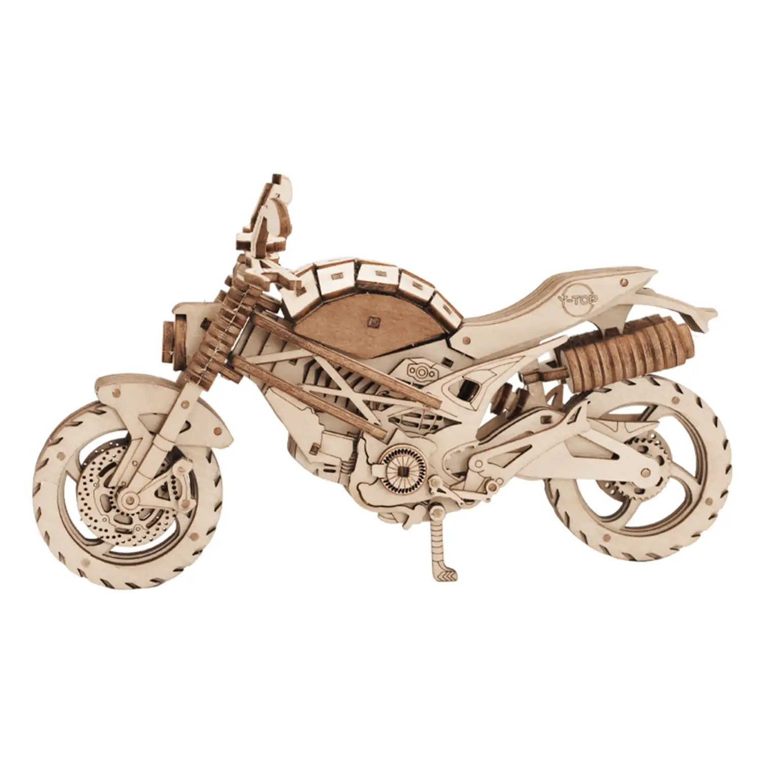 Maqueta de Madera 3D, con movimiento mecánico diseño de Motocicleta.