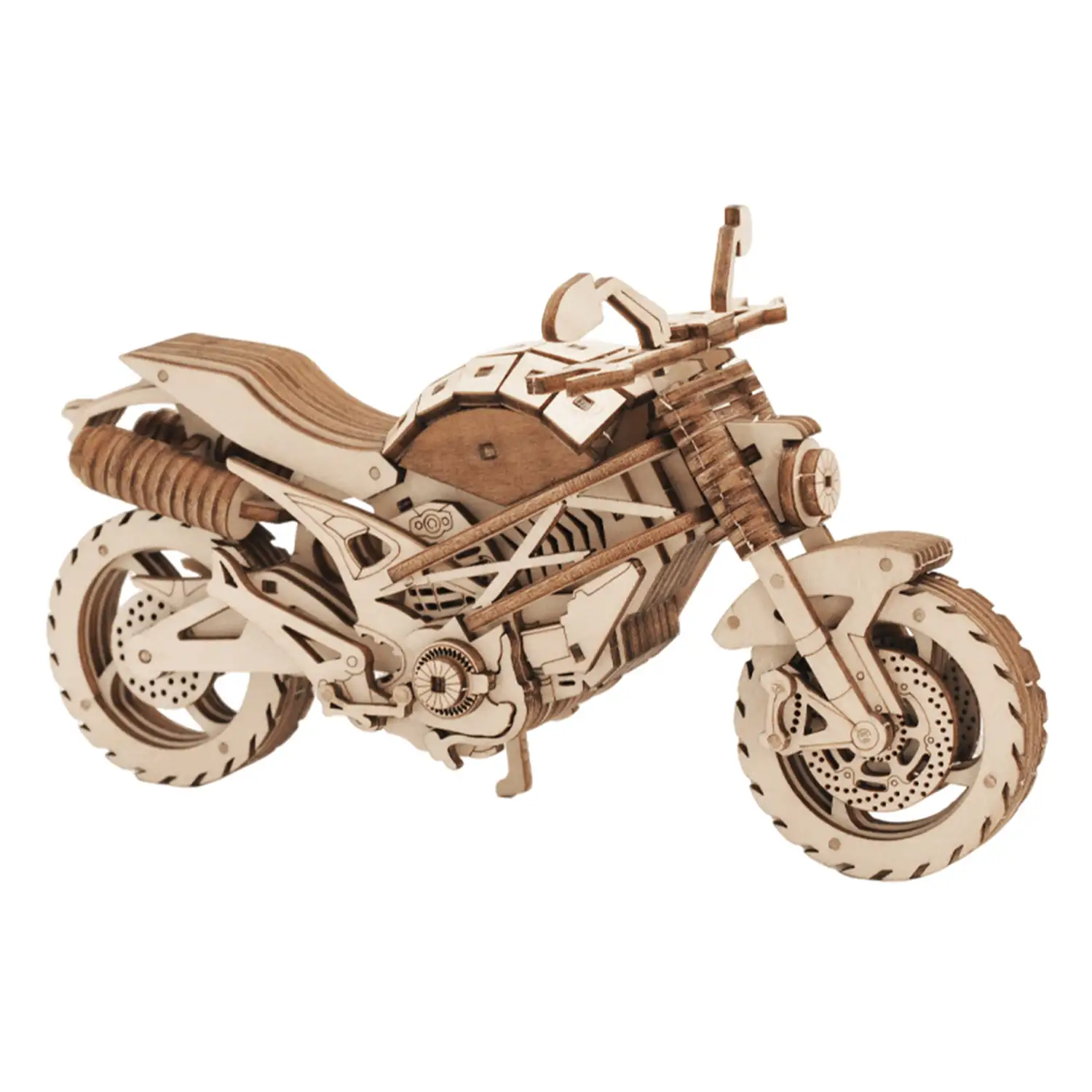 Maqueta de Madera 3D, con movimiento mecánico diseño de Motocicleta.